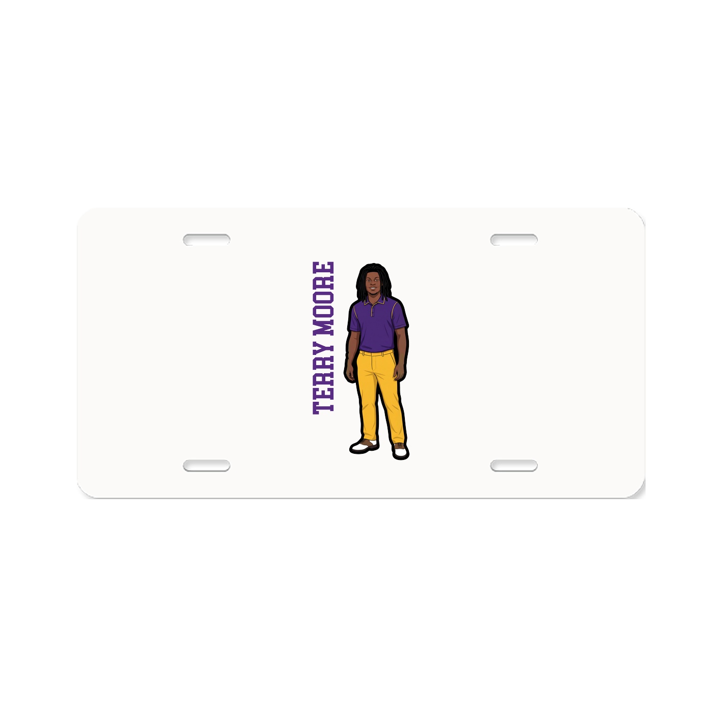 License Plate — Name Vertical in Classic