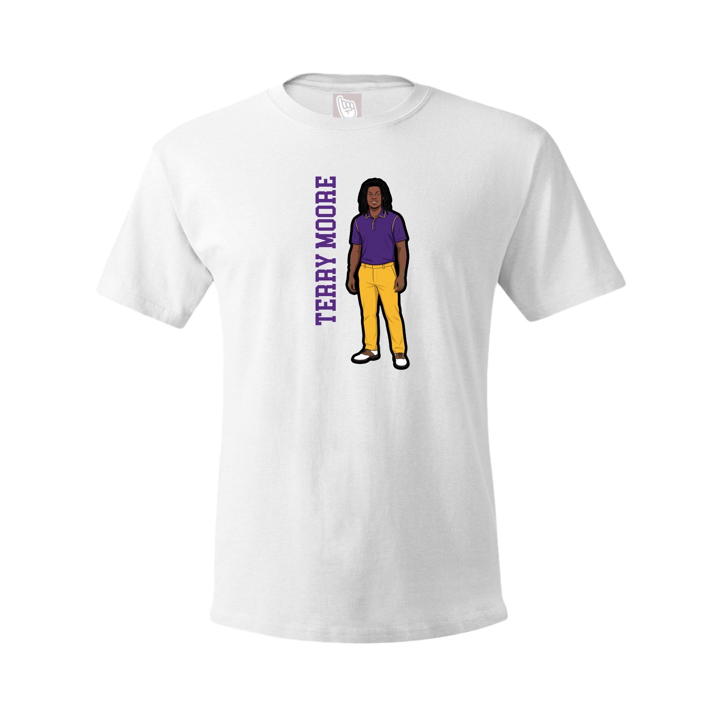 Youth Tee — Name Vertical in White