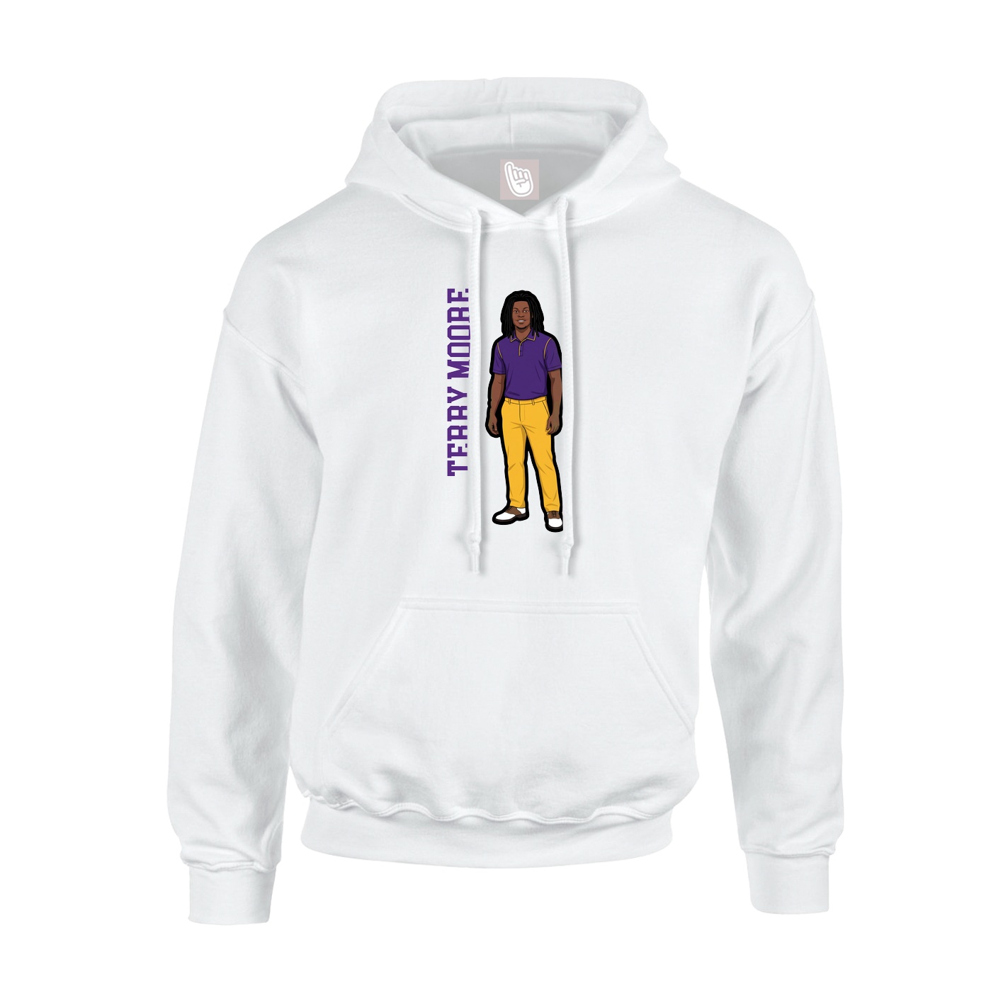 Hoodie — Name Vertical in White