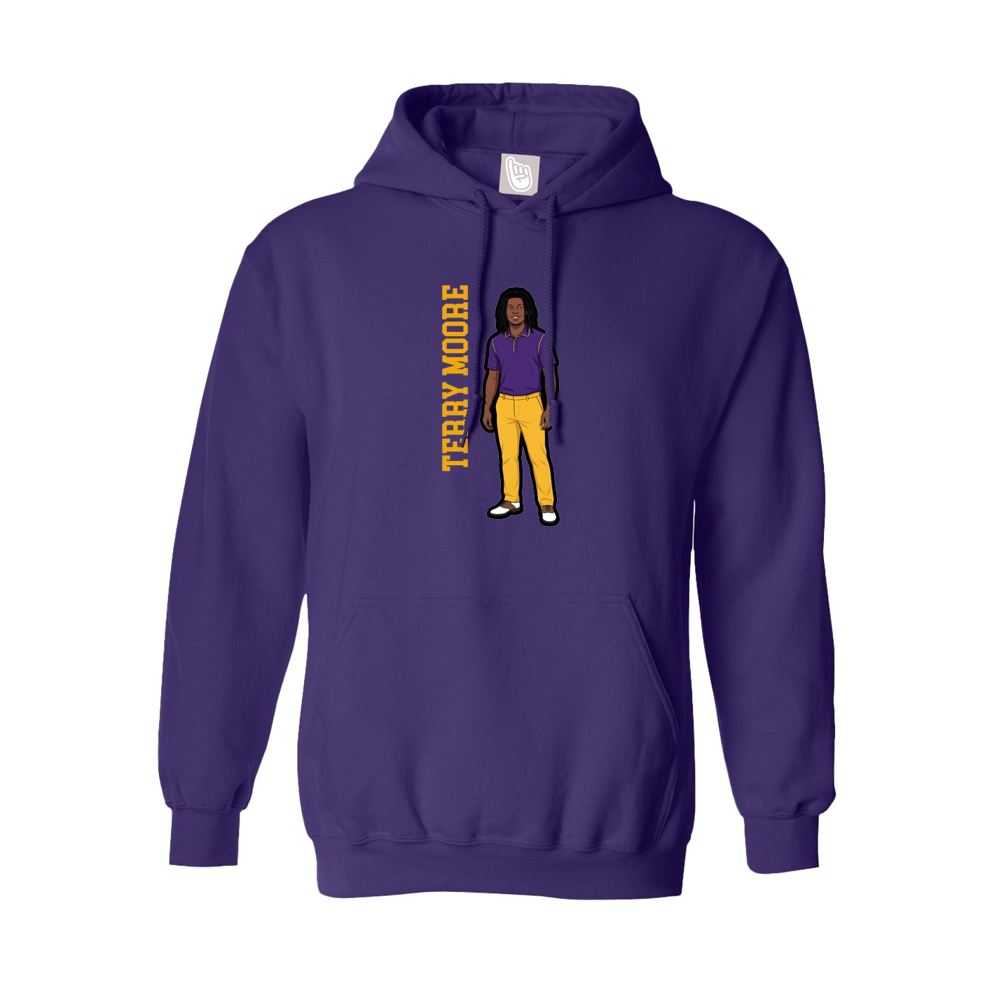 Youth Hoodie — Name Vertical in Purple