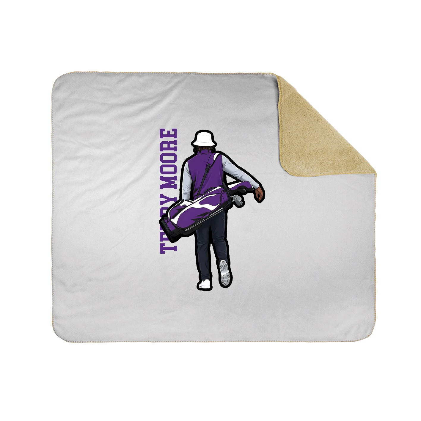 Throw Blanket — Name Vertical in White