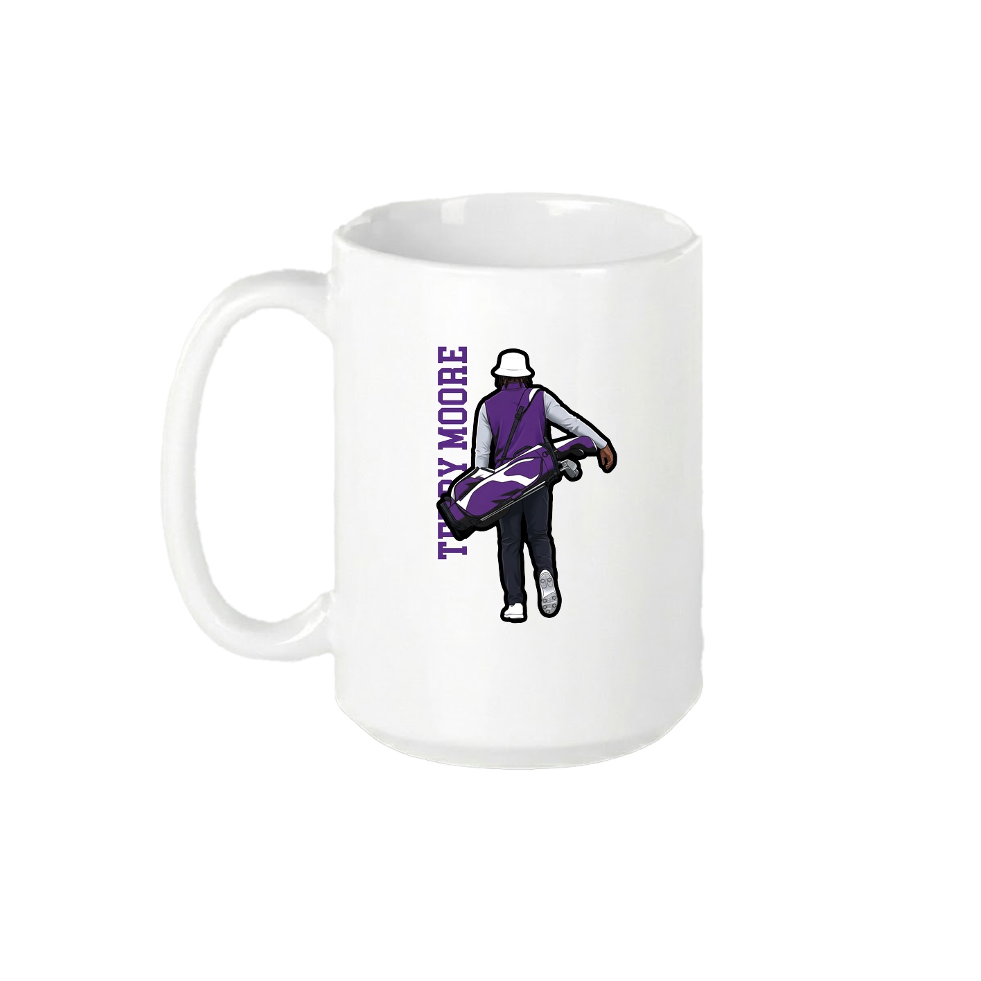 15oz Coffee Mug — Name Vertical in White