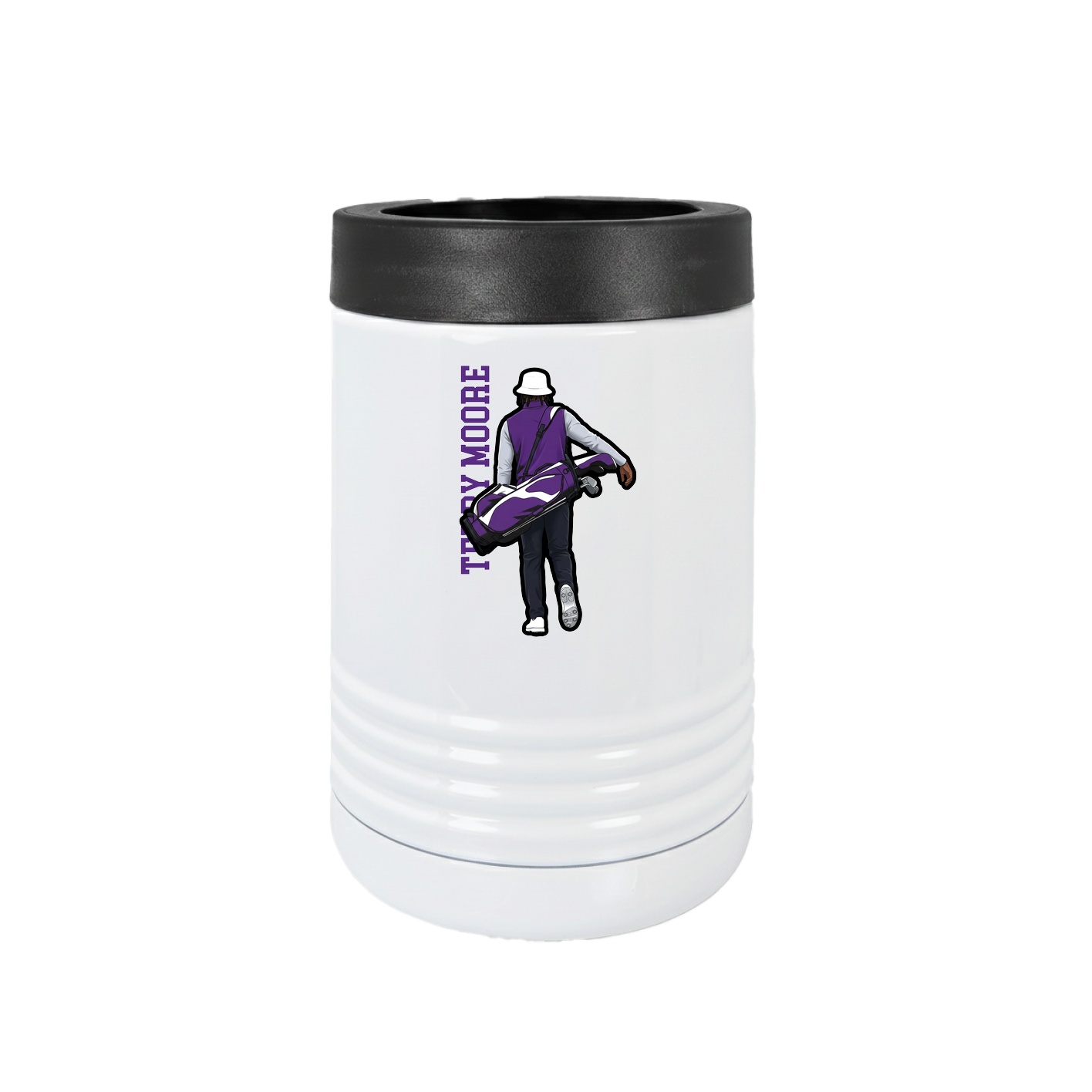 Beverage Holder — Name Vertical in White