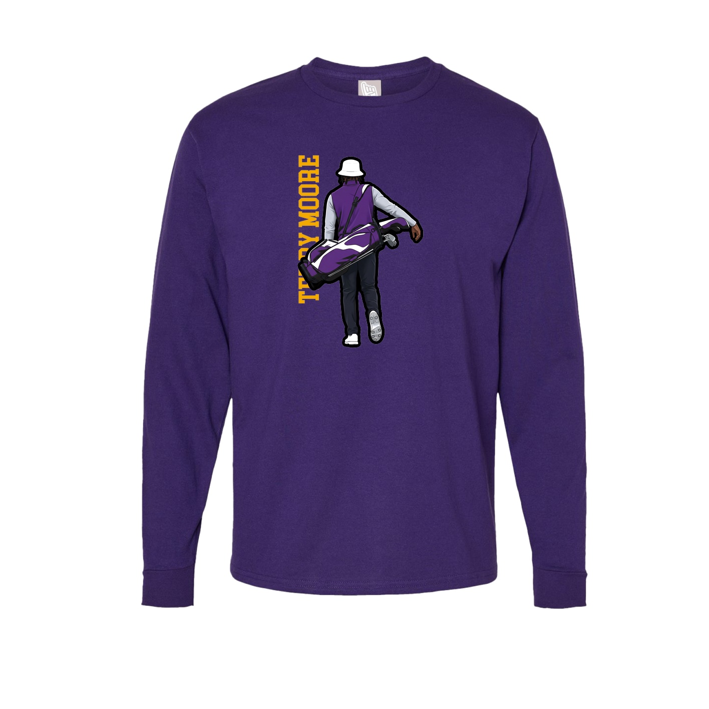 Long Sleeve Tee — Name Vertical in Purple