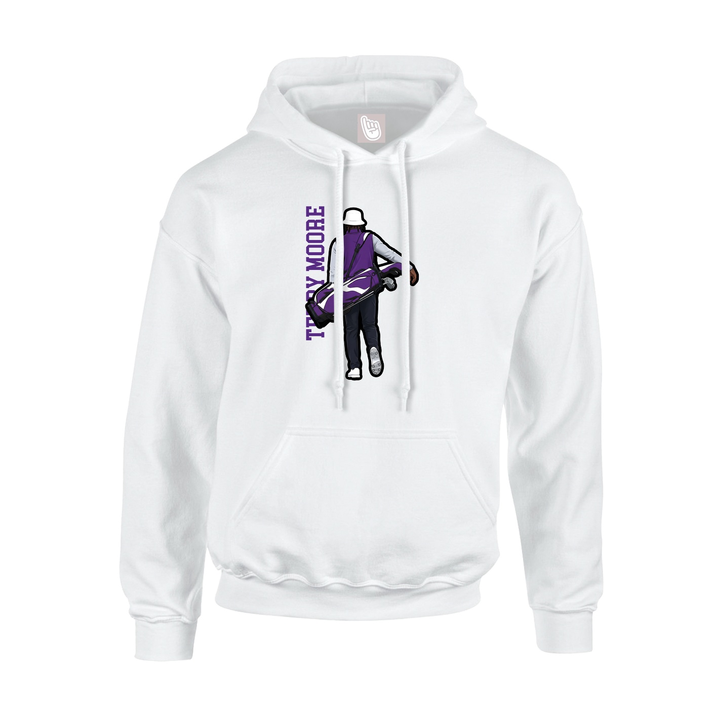 Youth Hoodie — Name Vertical in White
