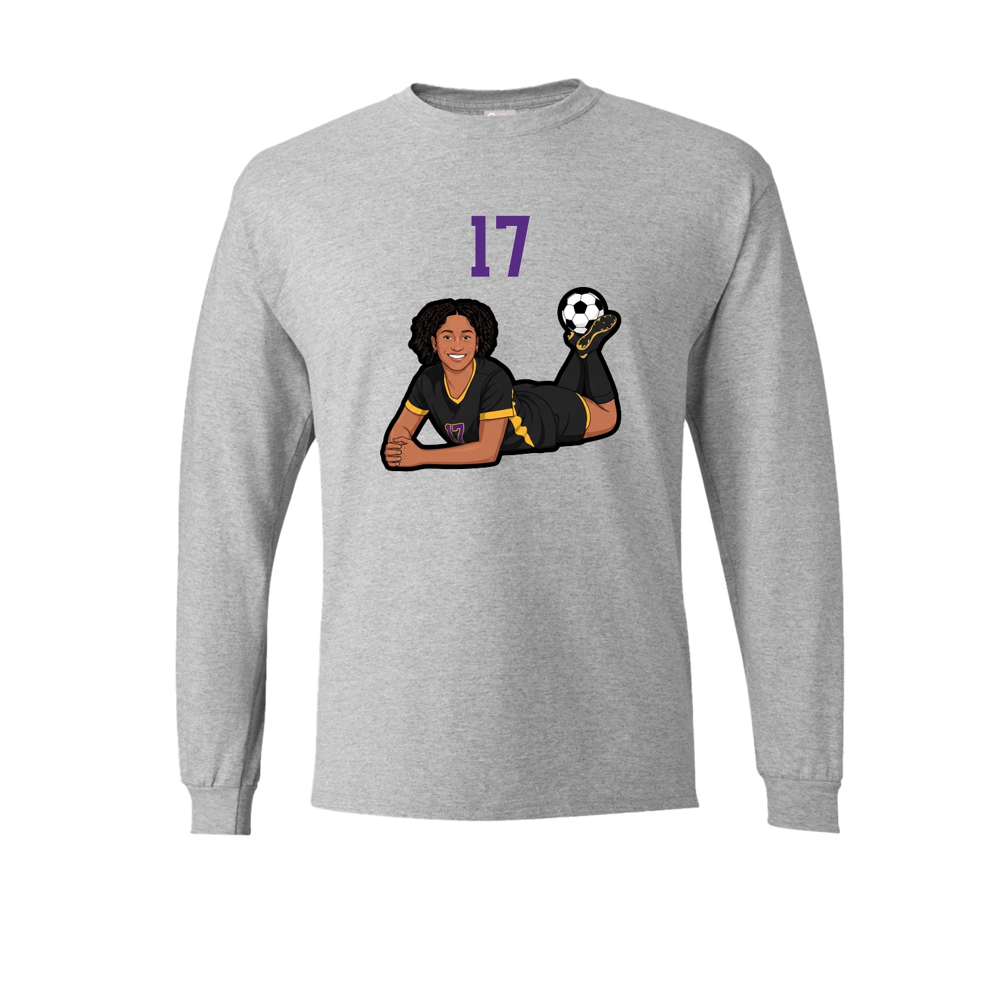 Long Sleeve Tee — Number Top in Grey
