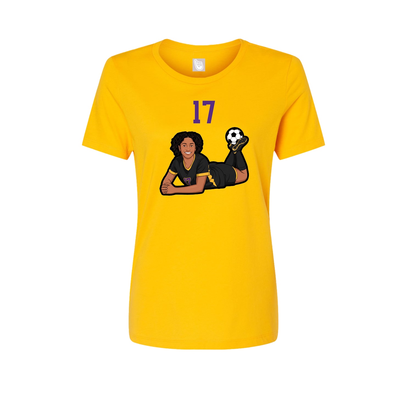 Womens Tee — Number Top in Gold
