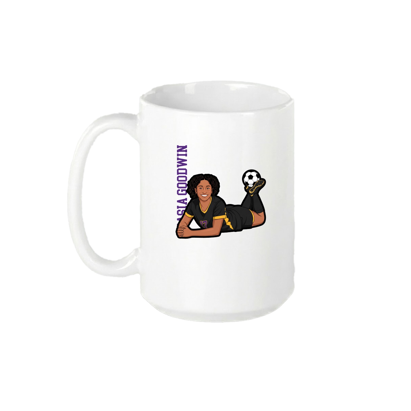 15oz Coffee Mug — Name Vertical in White