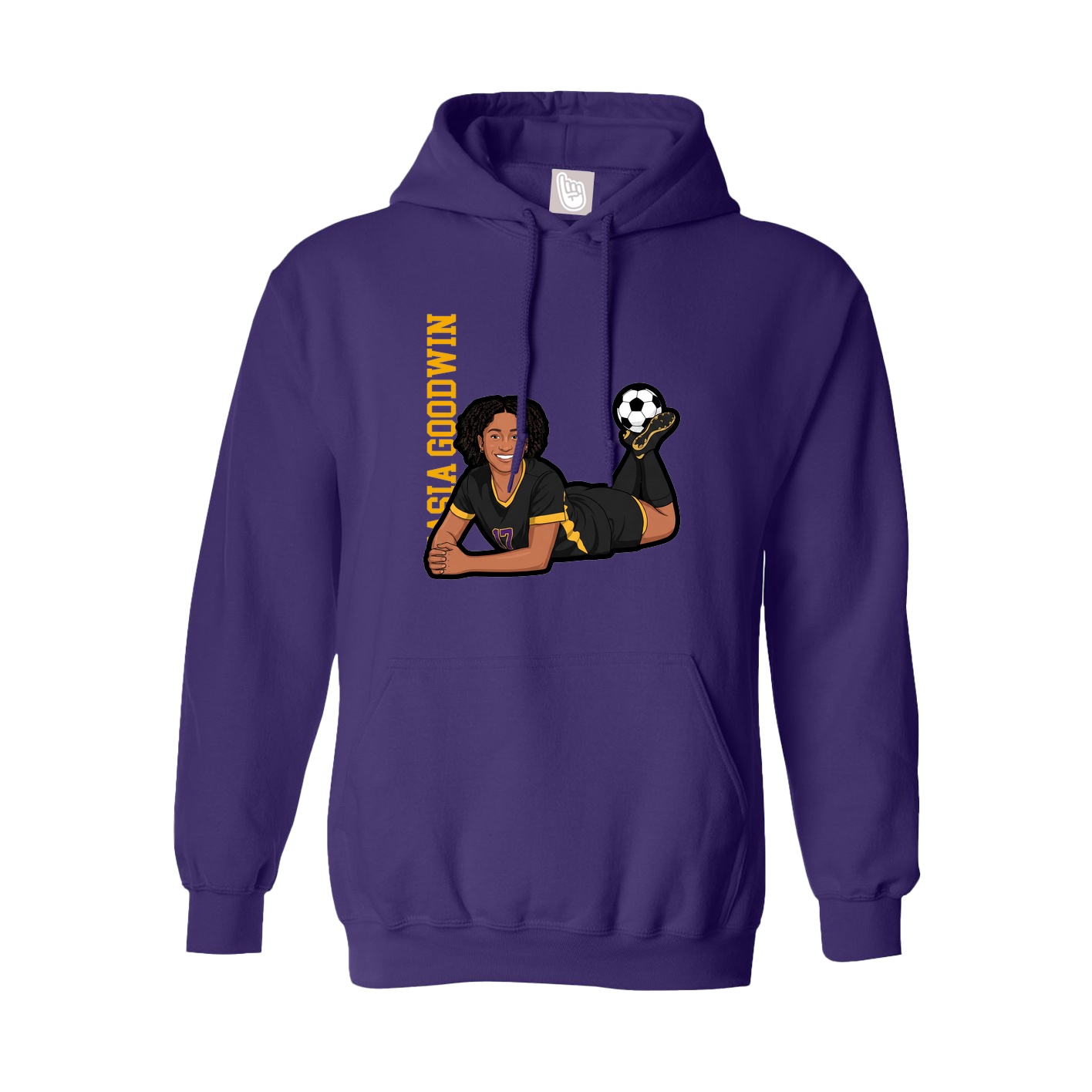 Hoodie — Name Vertical in Purple
