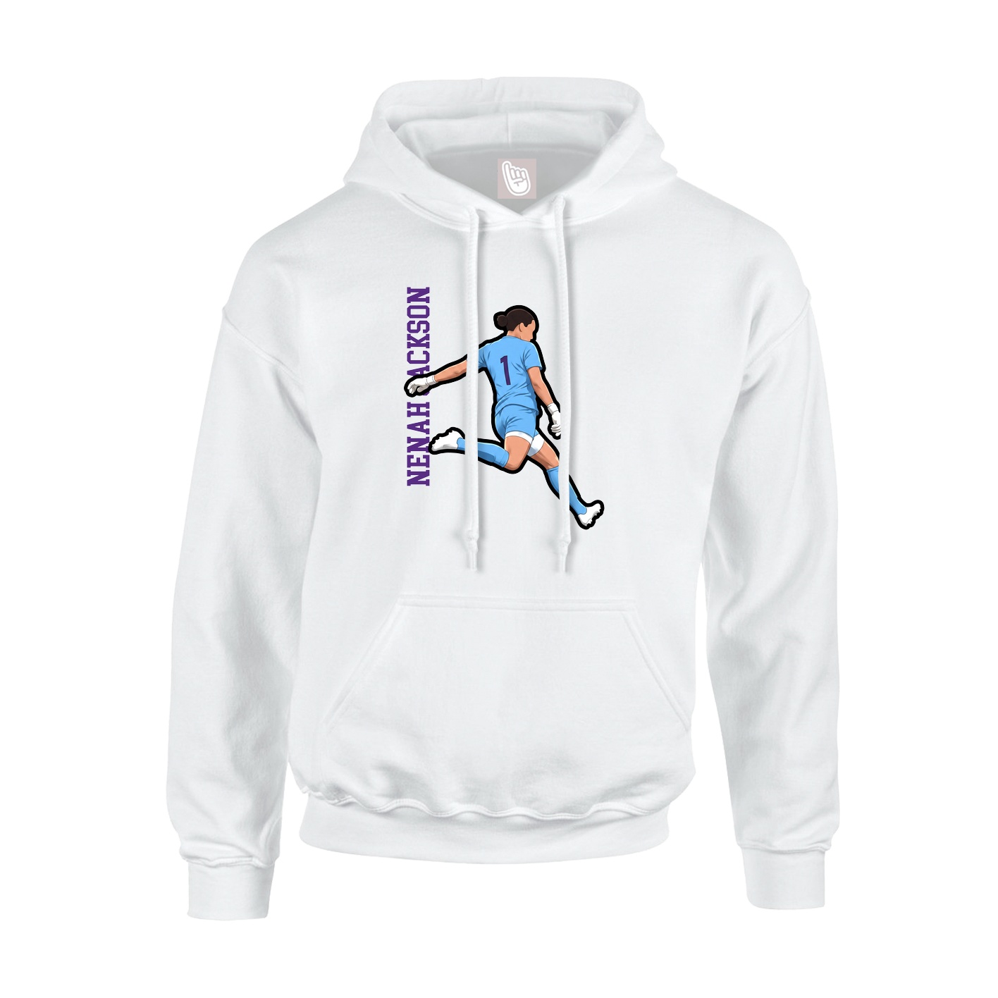 Youth Hoodie — Name Vertical in White