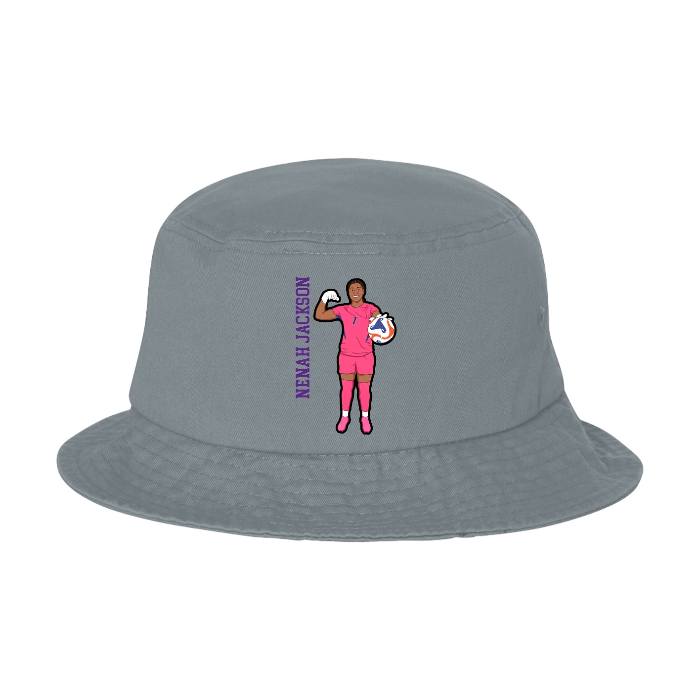 Bucket Cap — Name Vertical in Grey