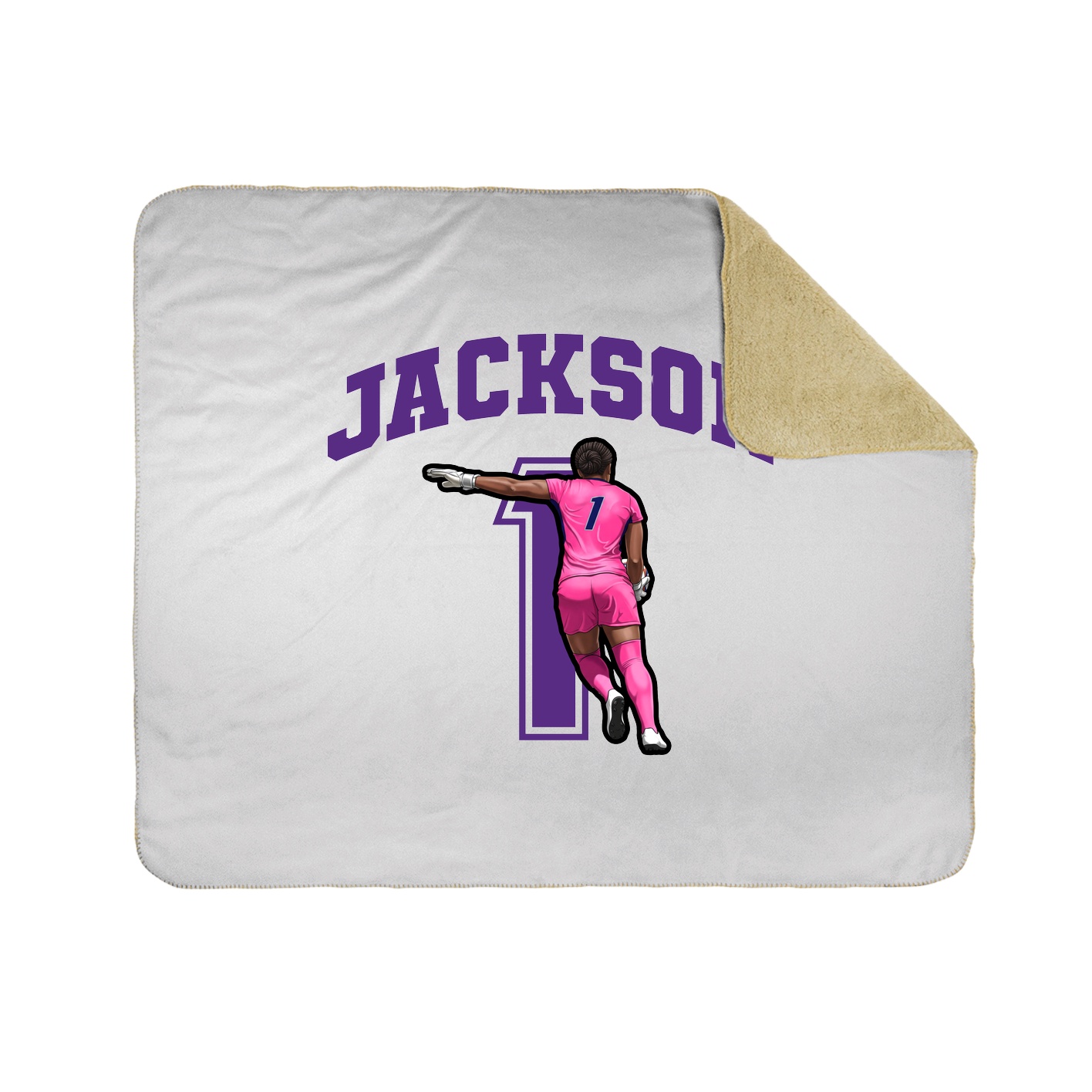 Throw Blanket — Number in White