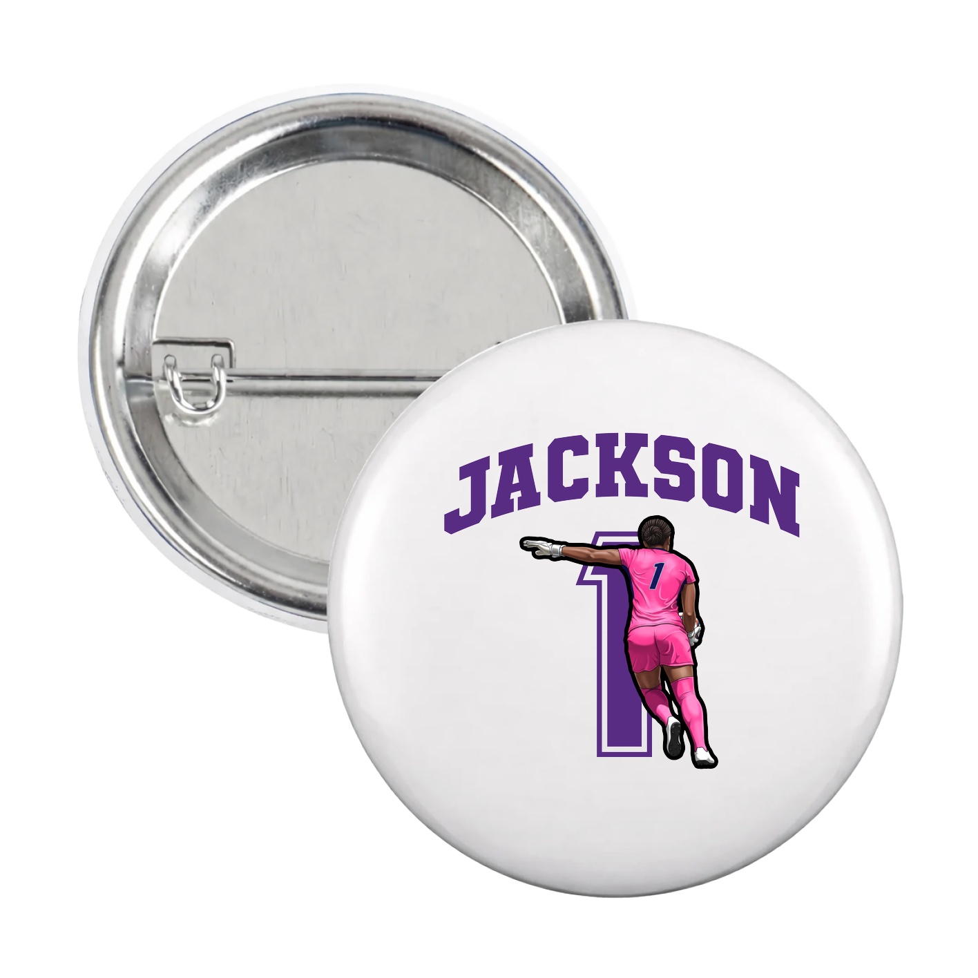 Game Day Button — Number in White