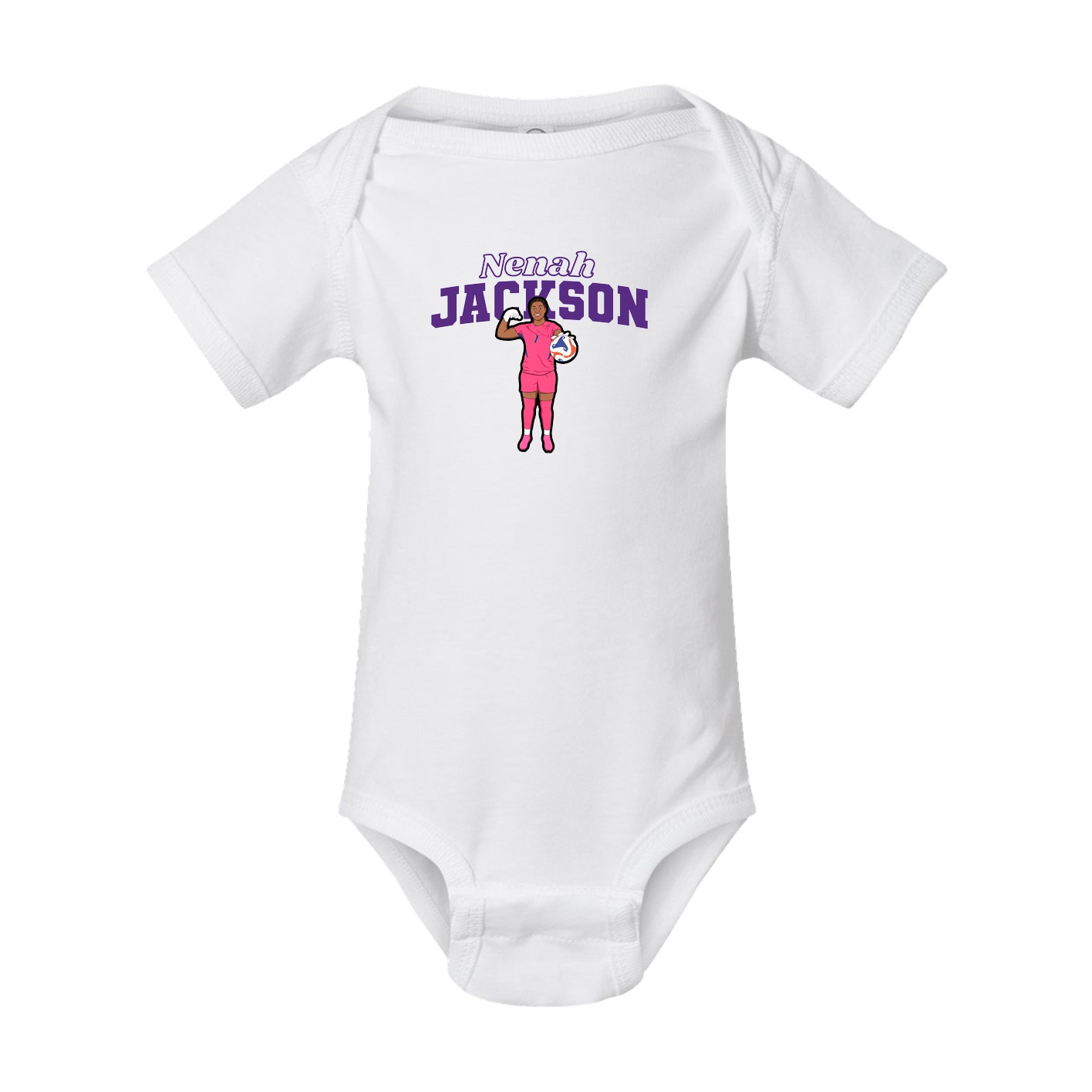 Baby Onesie — Name Arch in White