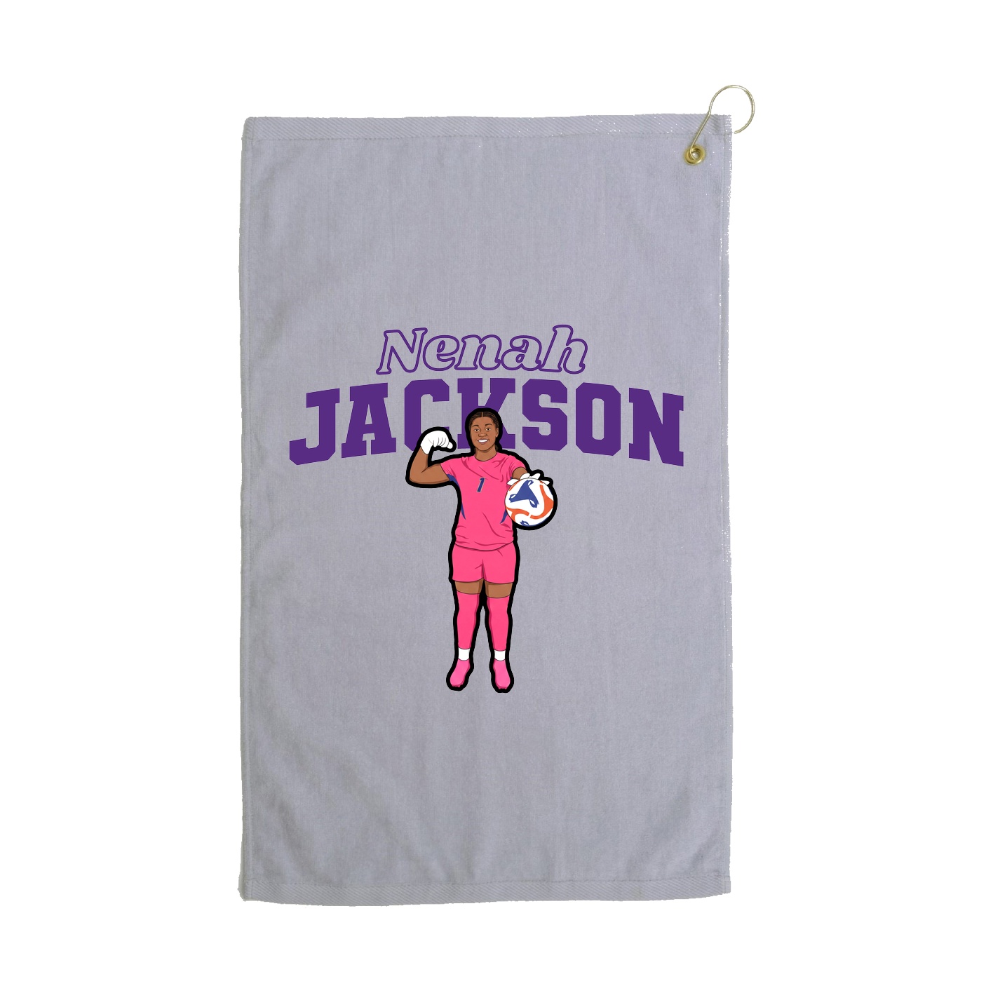 Golf Towel — Name Arch in Grey