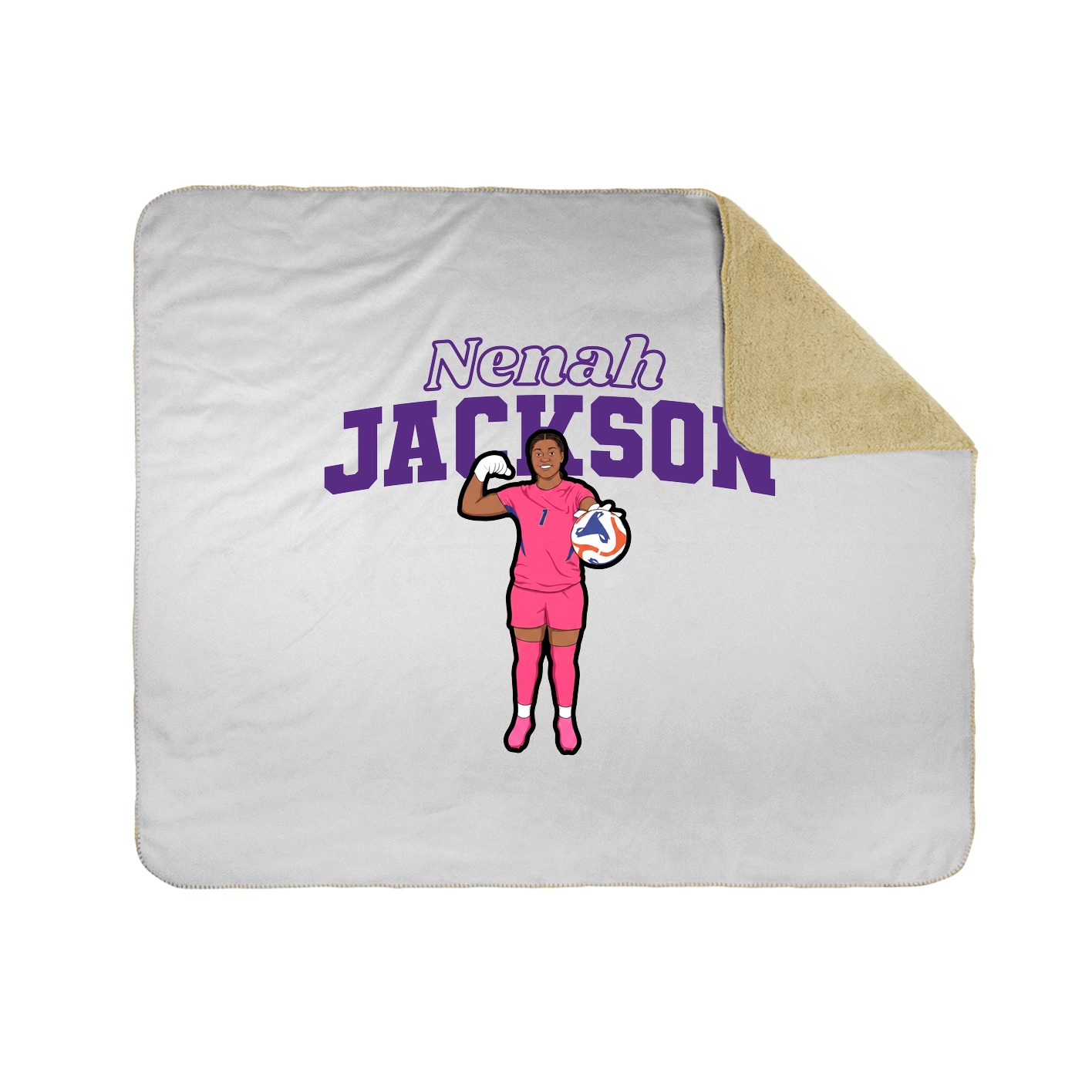 Throw Blanket — Name Arch in White