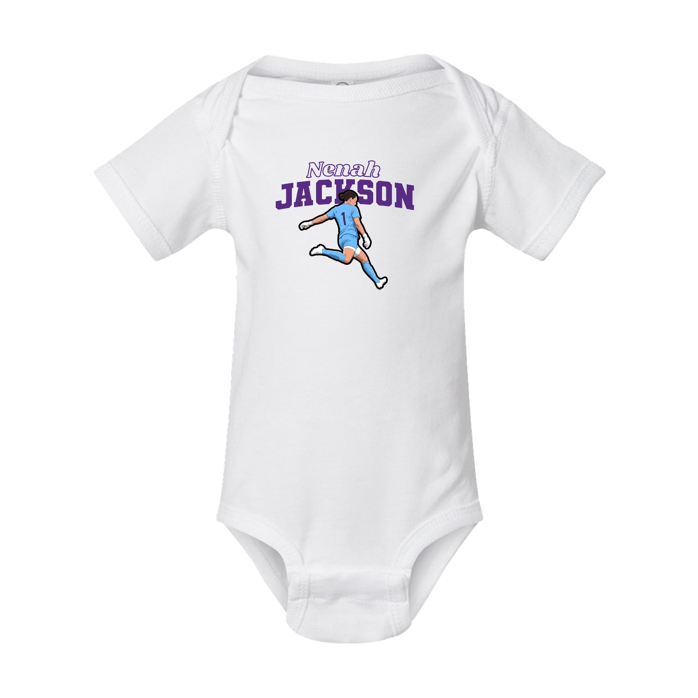 Baby Onesie — Name Arch in White