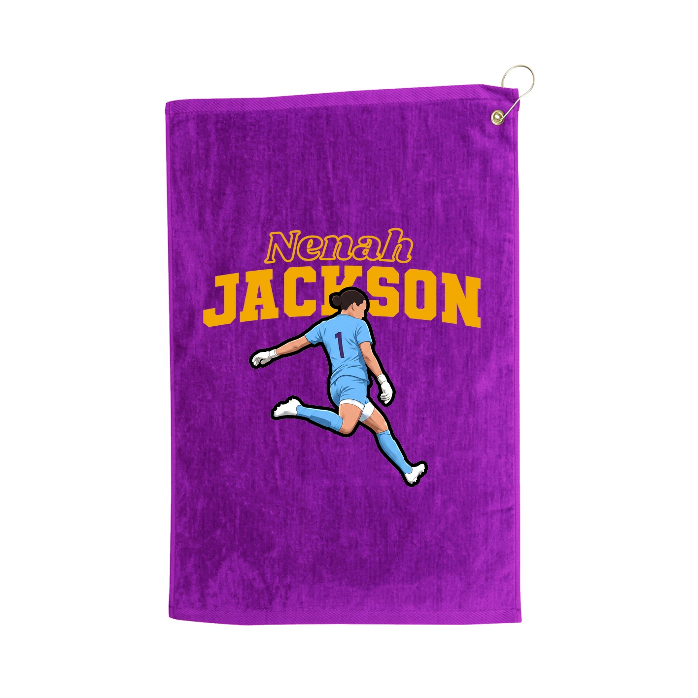 Golf Towel — Name Arch in Purple