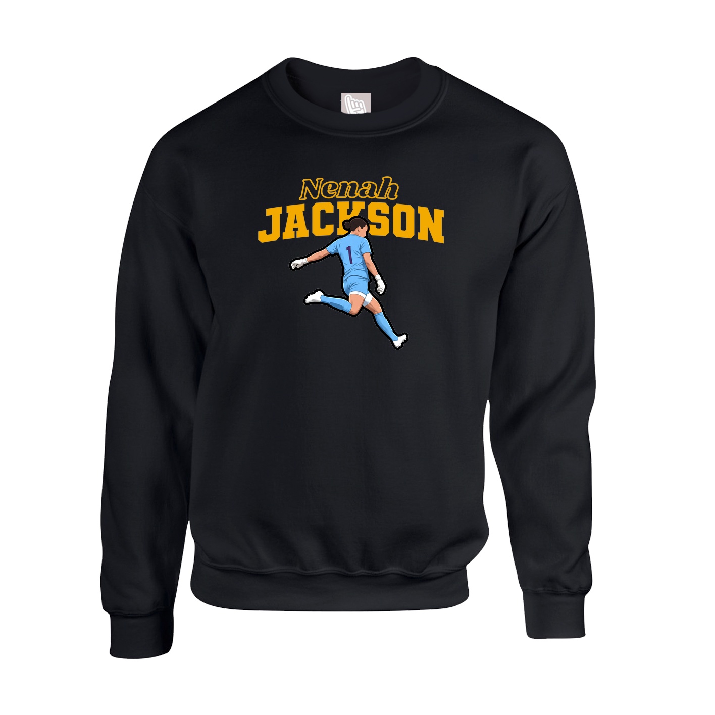 Fleece Crew — Name Arch in Black