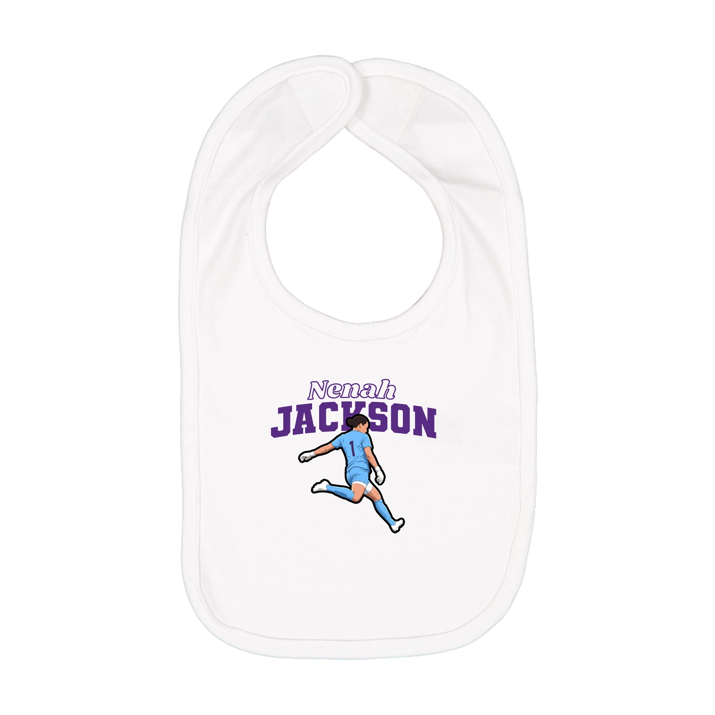 Infant Bib — Name Arch in White