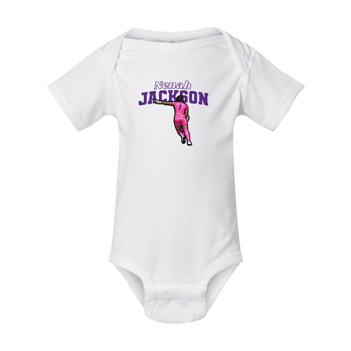 Baby Onesie — Name Arch in White