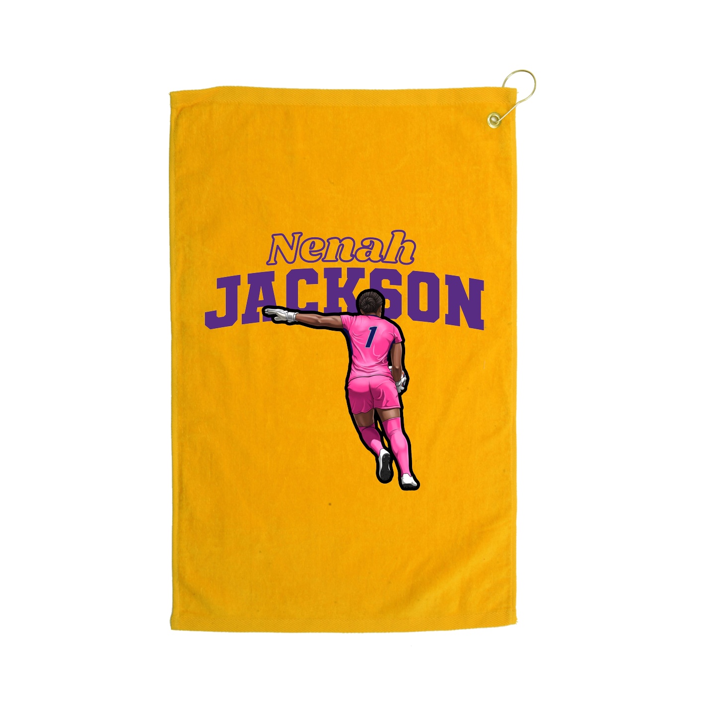 Golf Towel — Name Arch in Gold