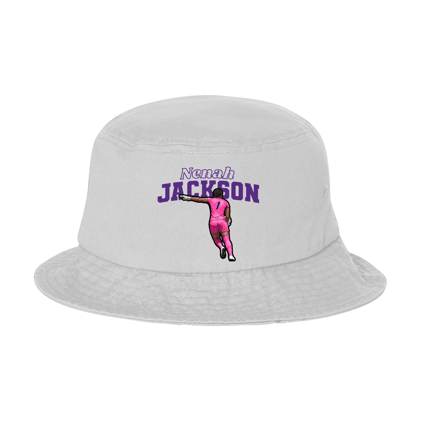 Bucket Cap — Name Arch in White