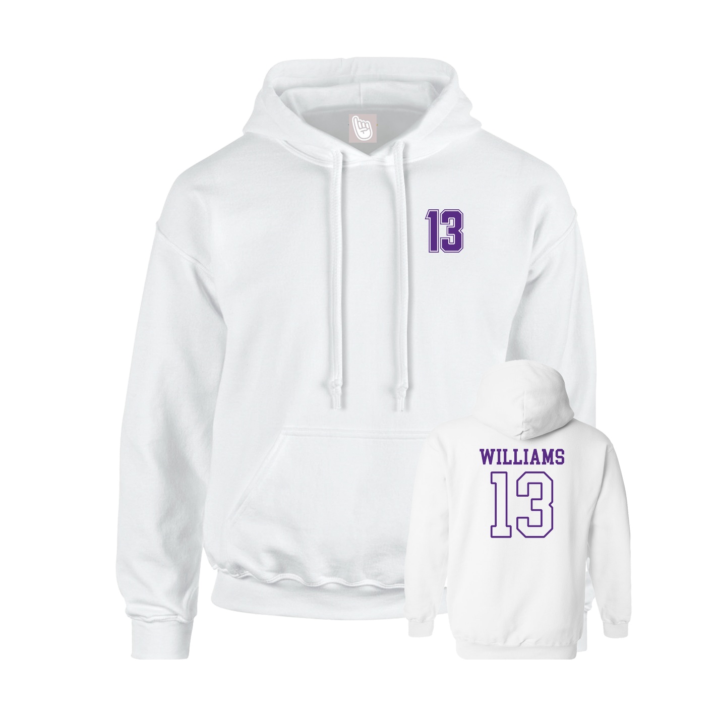 Hoodie — Chest Back in White
