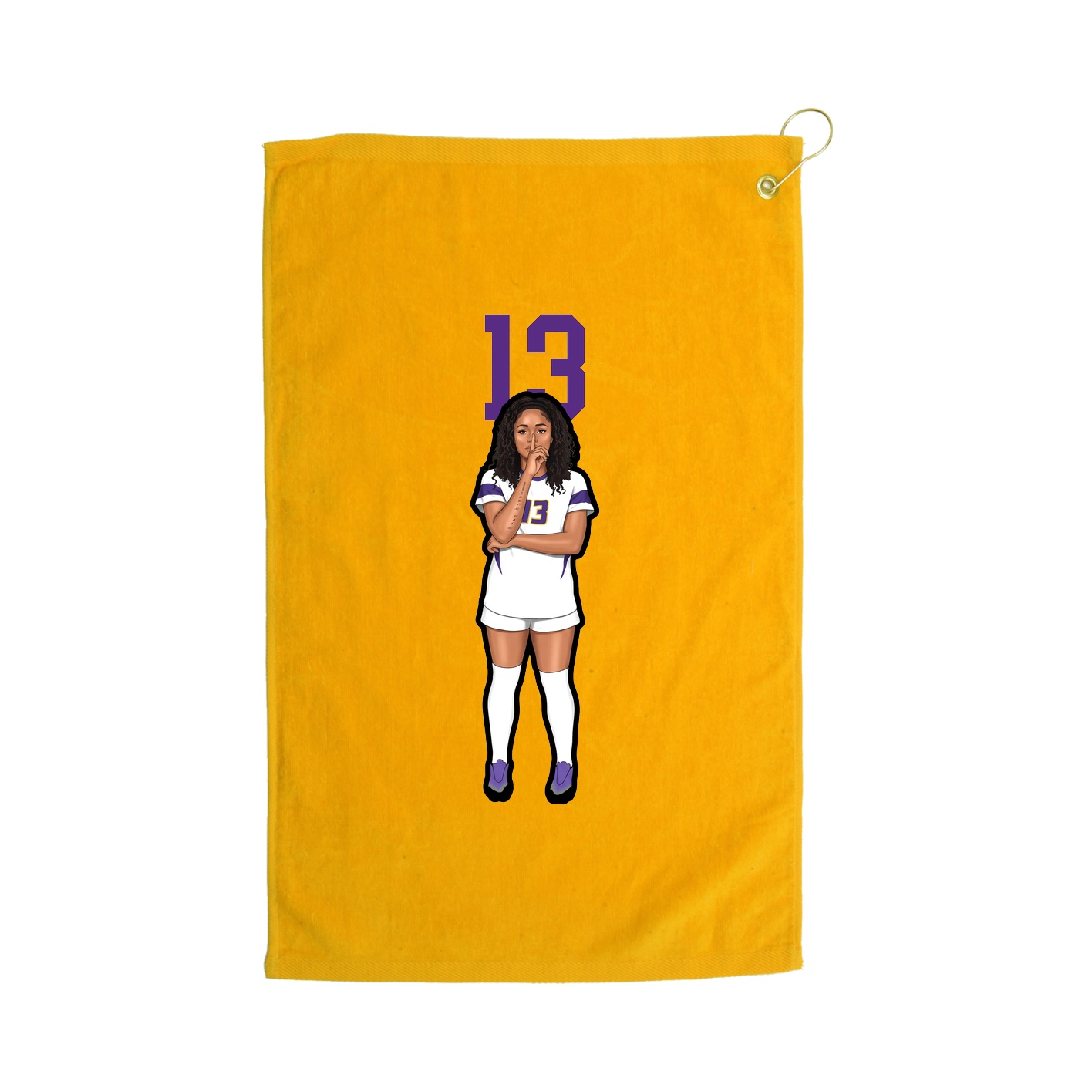 Golf Towel — Number Top in Gold