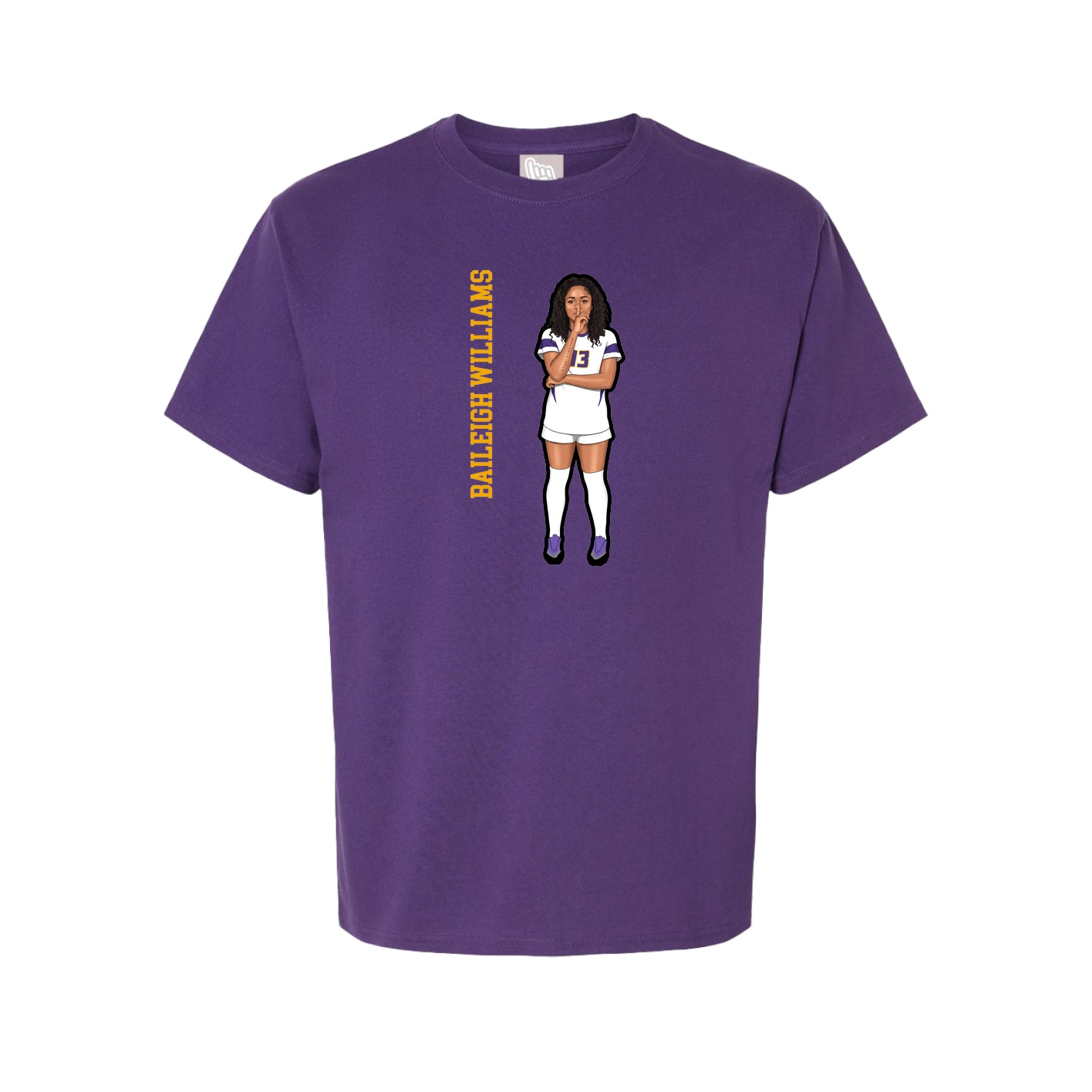 Tee — Name Vertical in Purple