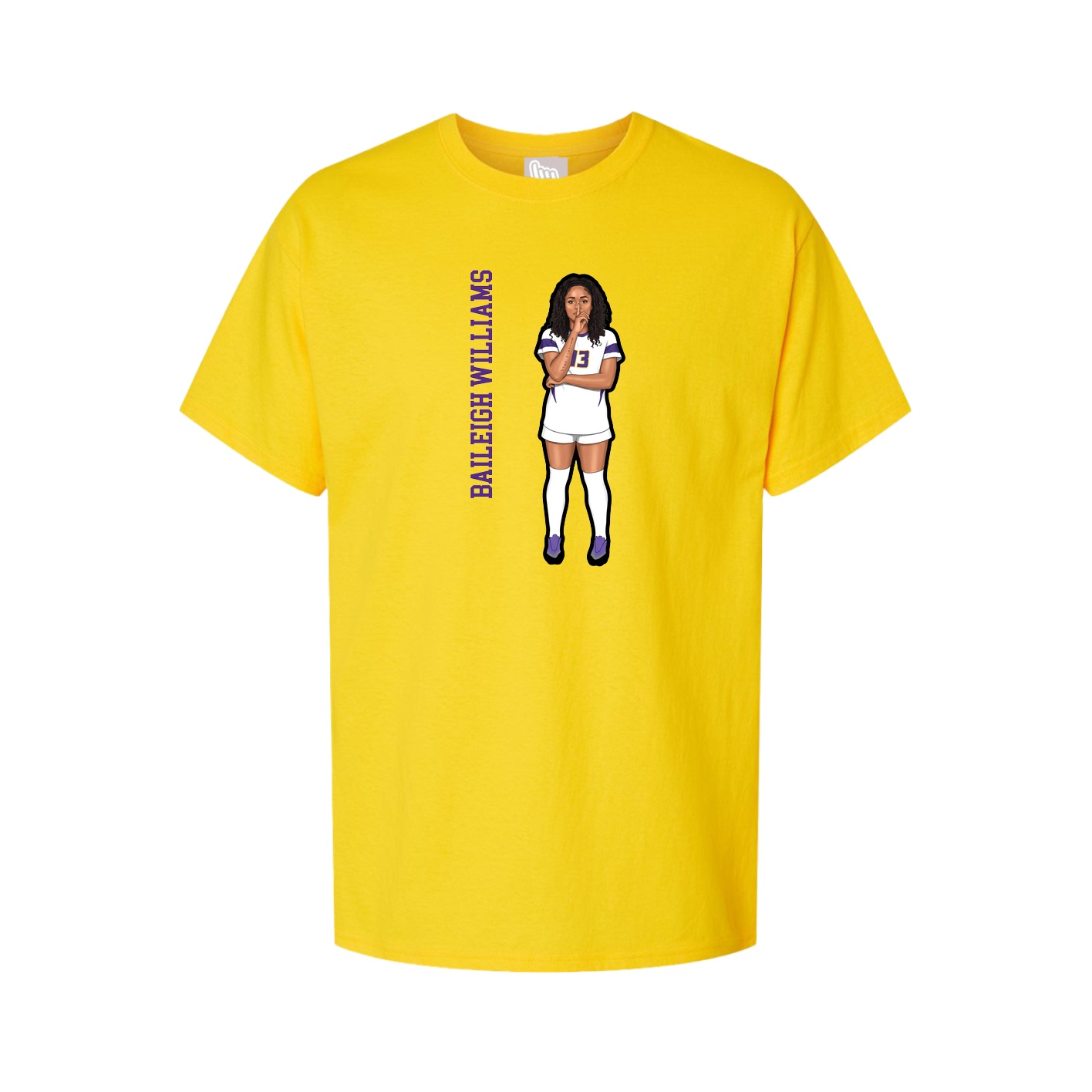 Youth Tee — Name Vertical in Gold