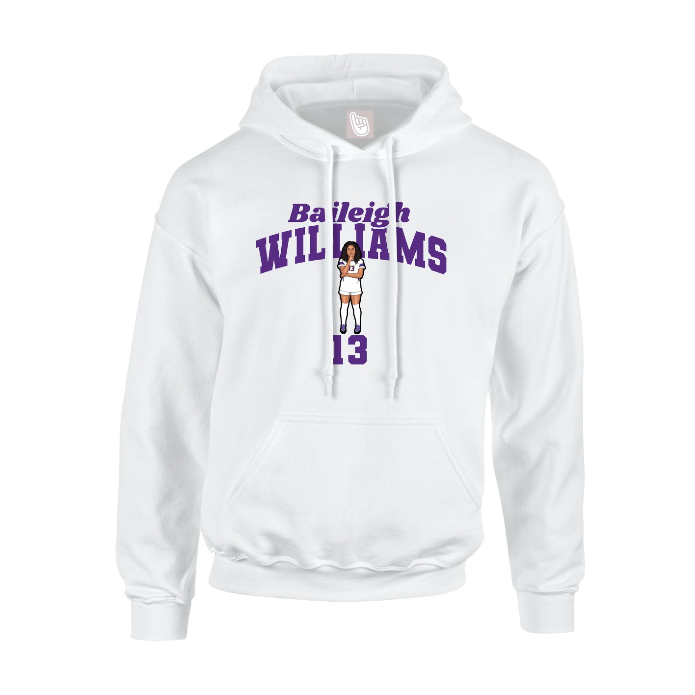 Youth Hoodie — Signature Arch in White