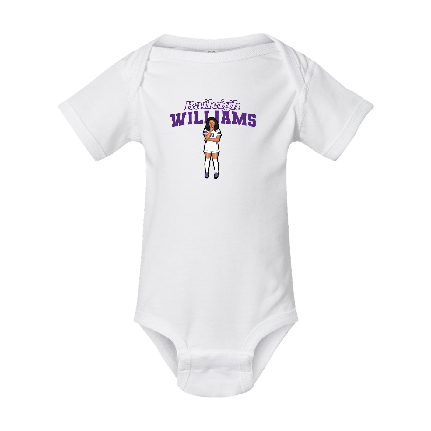 Baby Onesie — Name Arch in White