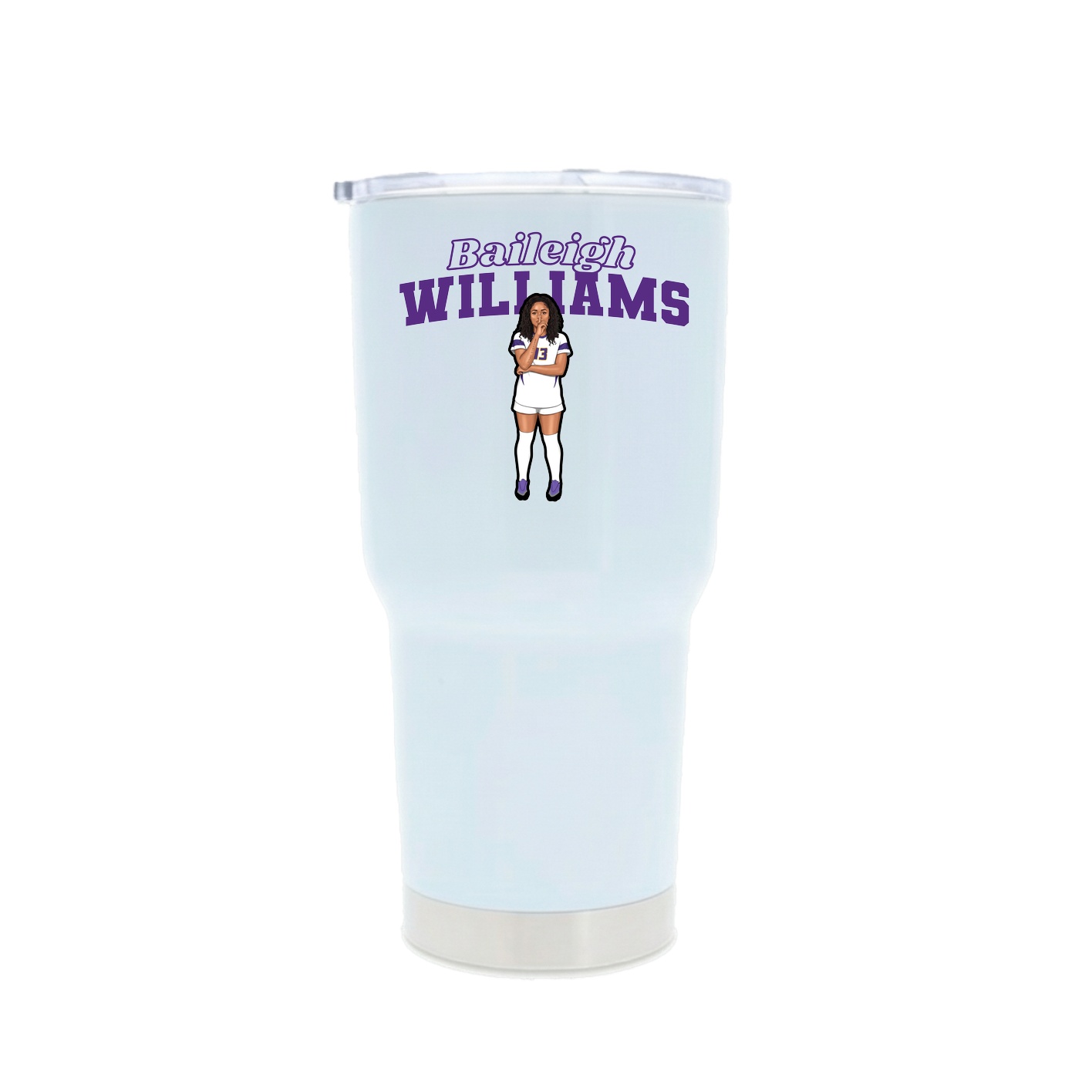 30oz Stainless Steel Tumbler — Name Arch in White