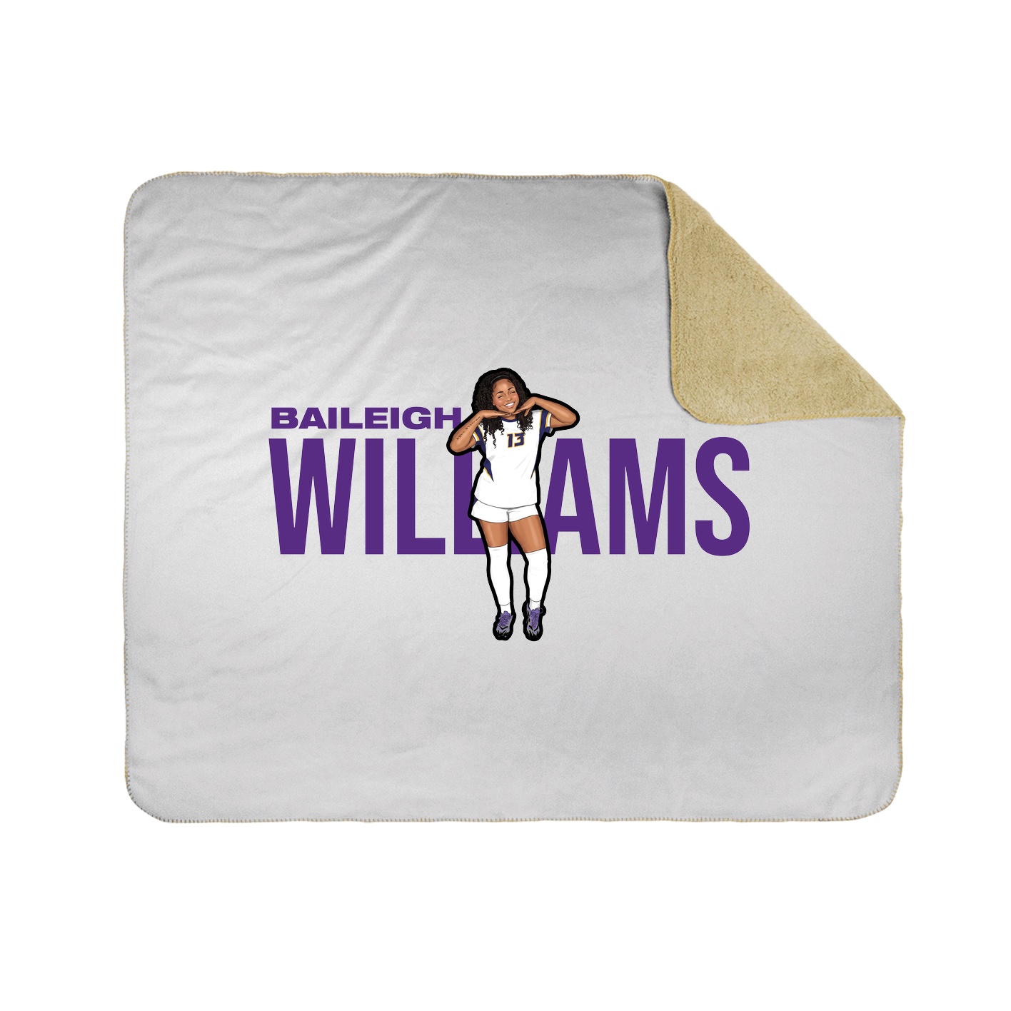 Throw Blanket — Player Name in White