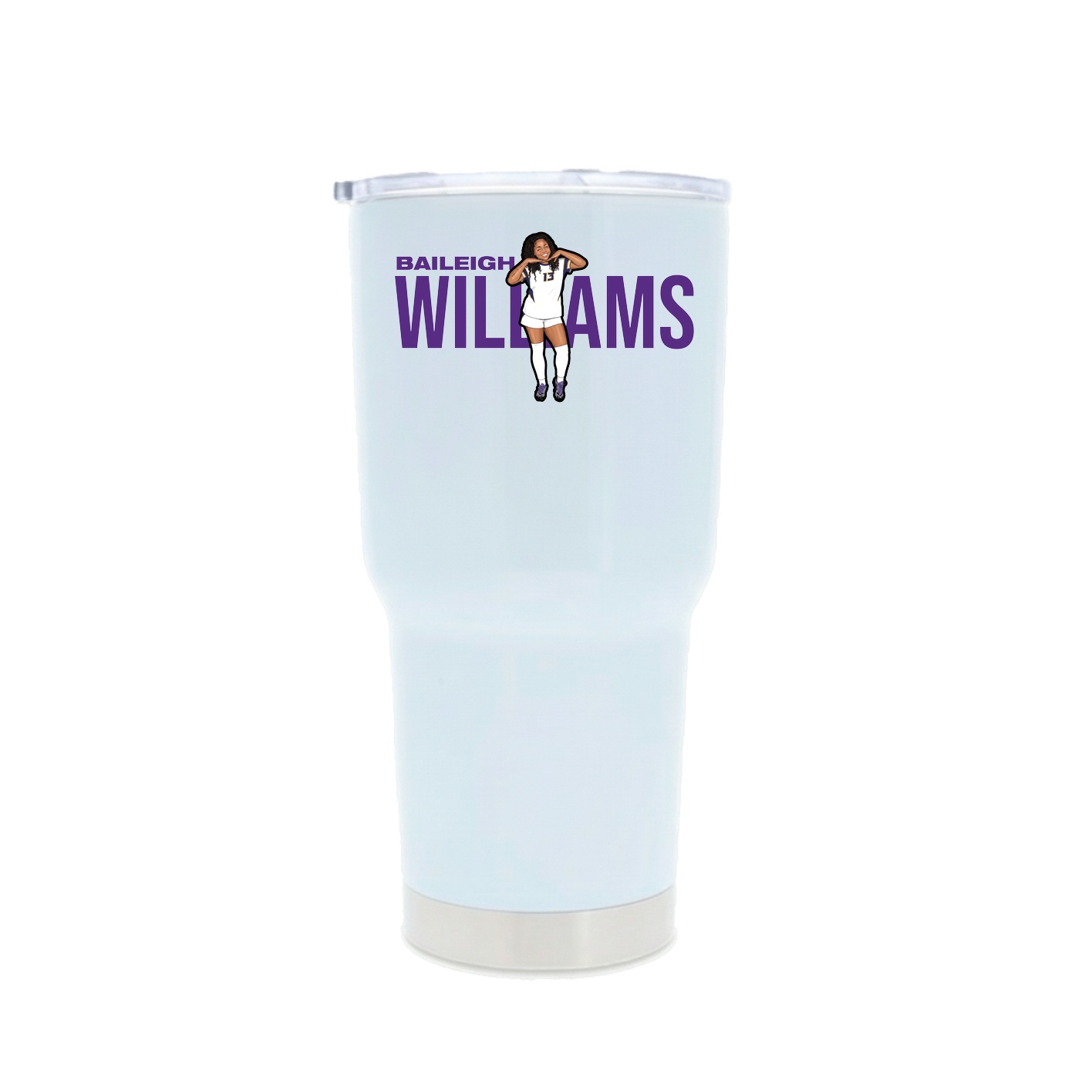 30oz Stainless Steel Tumbler — Player Name in White