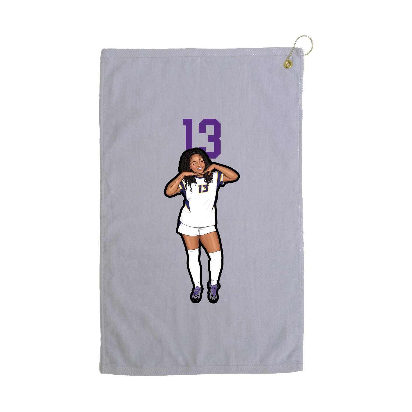 Golf Towel — Number Top in Grey