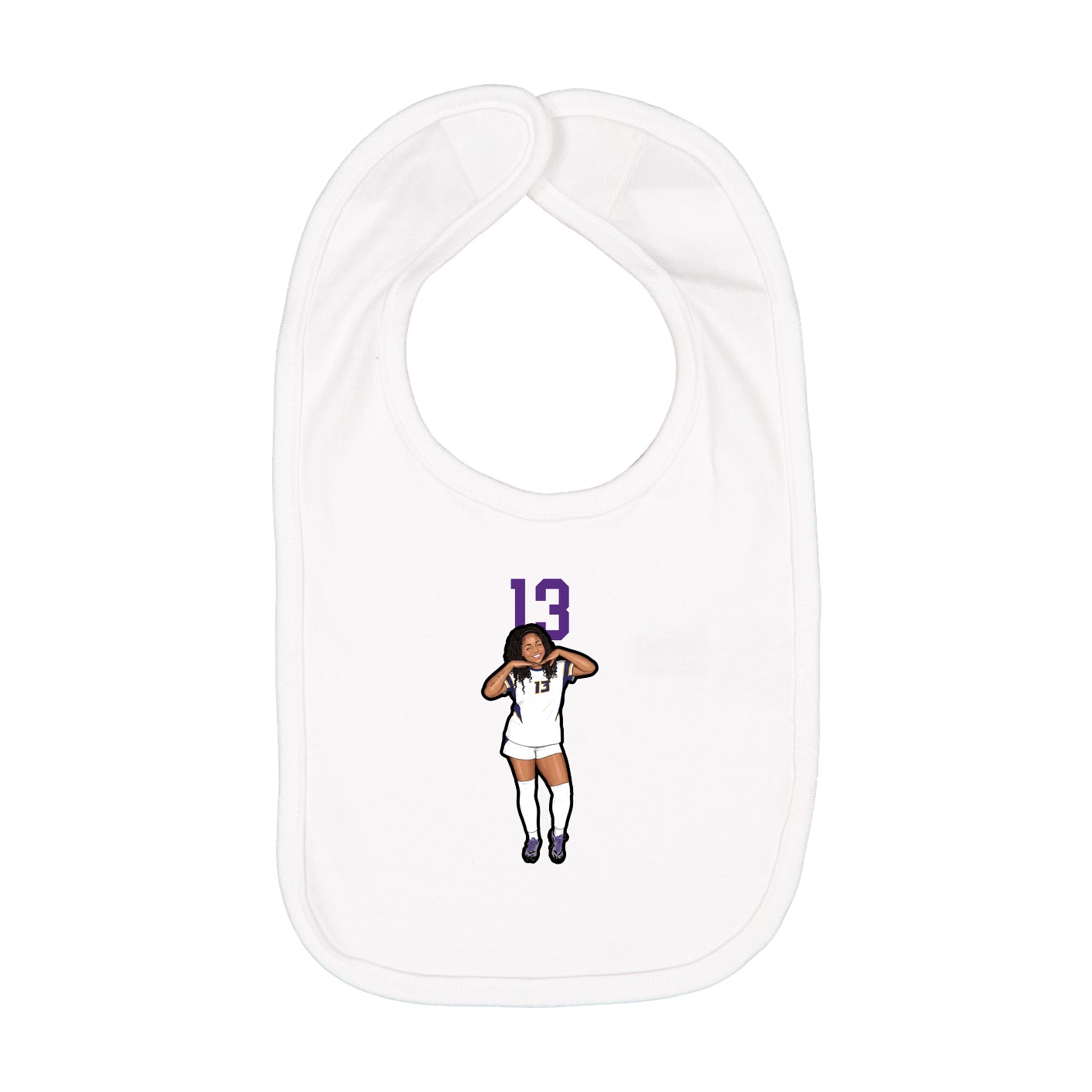 Infant Bib — Number Top in White