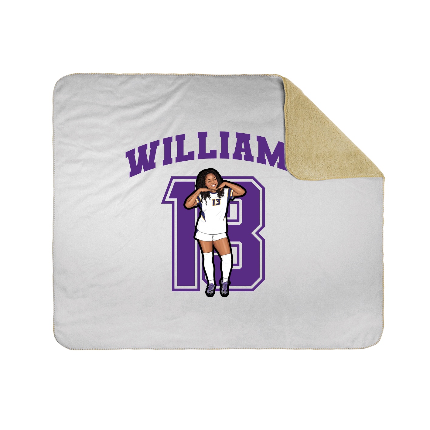 Throw Blanket — Number in White