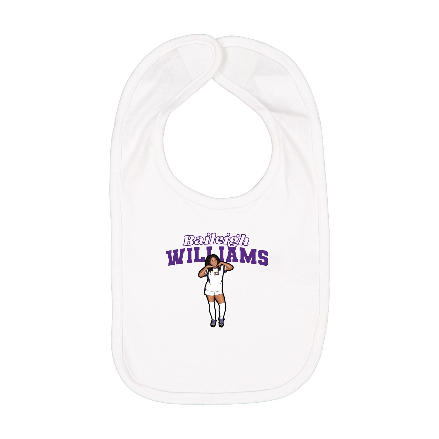 Infant Bib — Name Arch in White