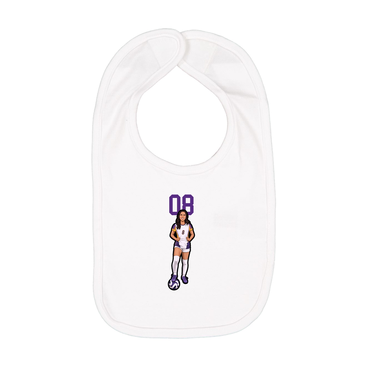 Infant Bib — Number Top in White