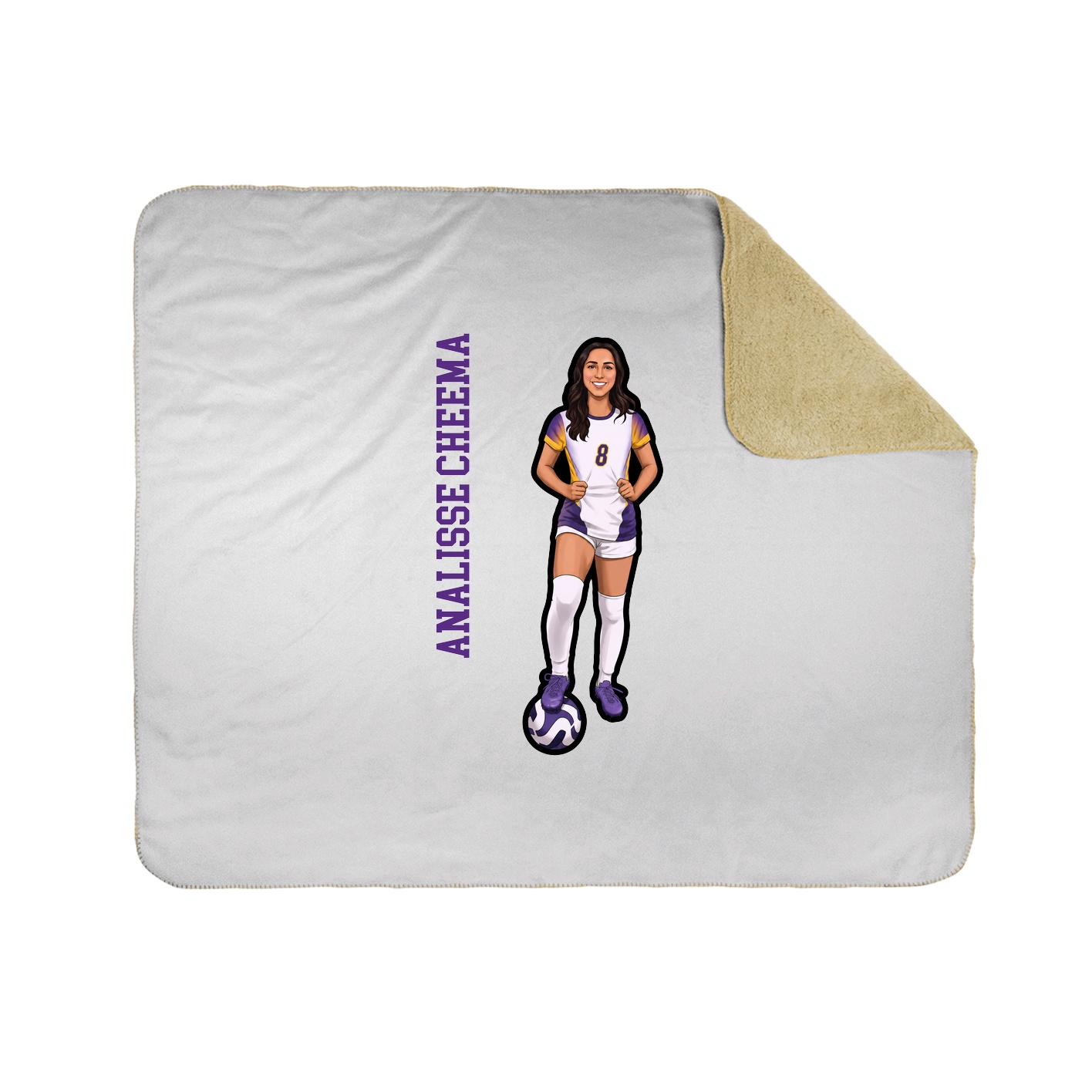 Throw Blanket — Name Vertical in White