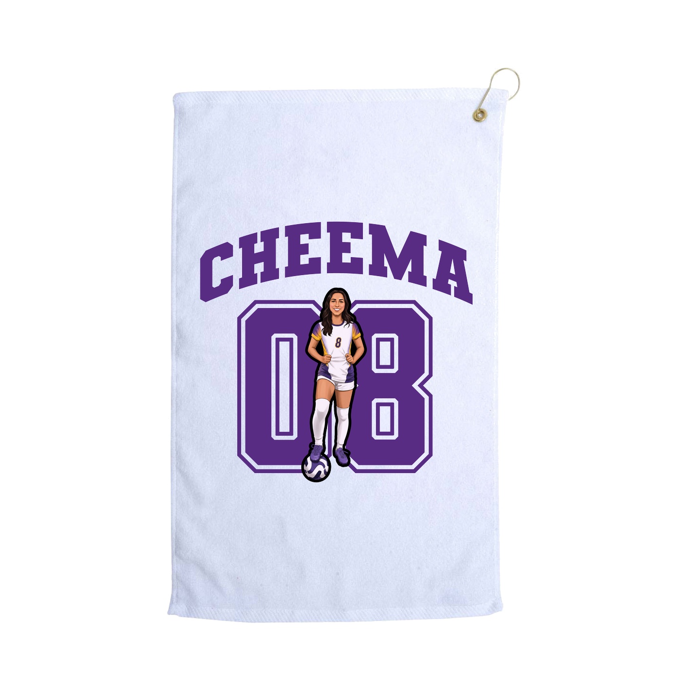 Golf Towel — Number in White