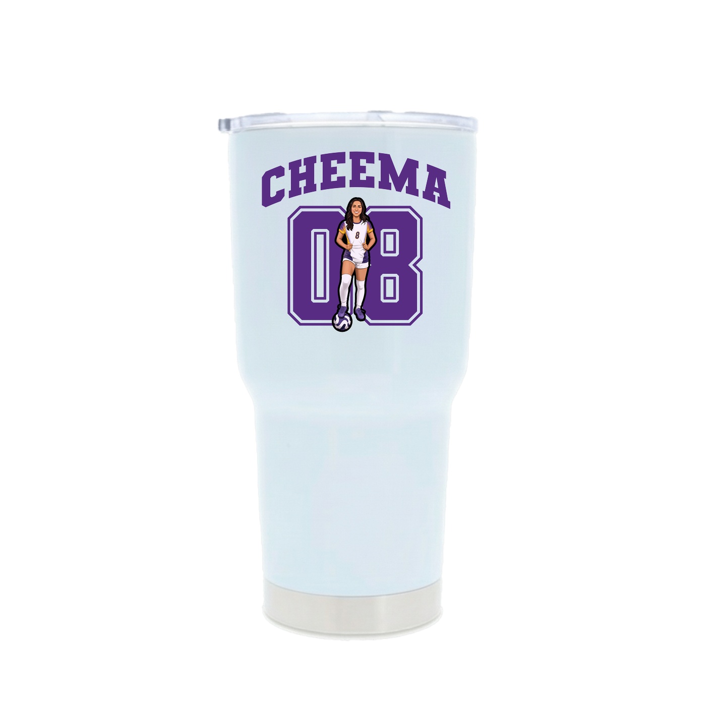 30oz Stainless Steel Tumbler — Number in White