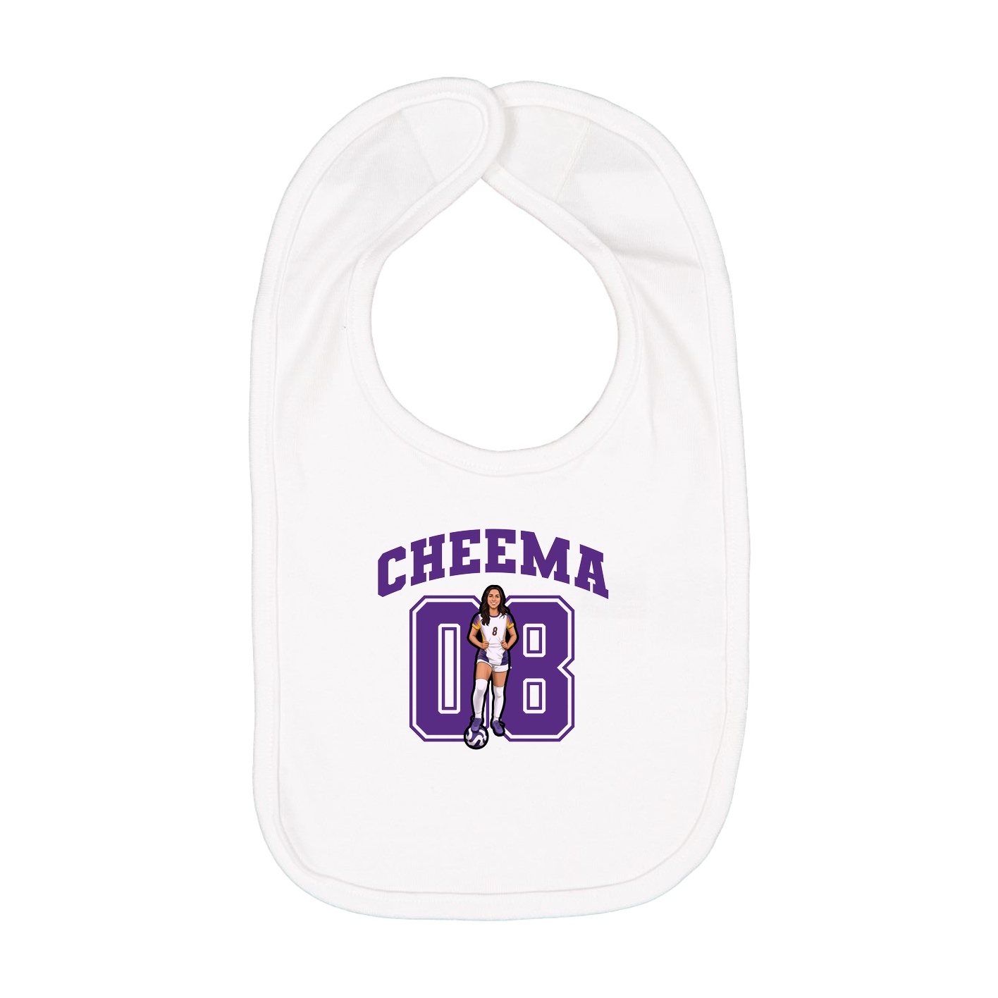 Infant Bib — Number in White