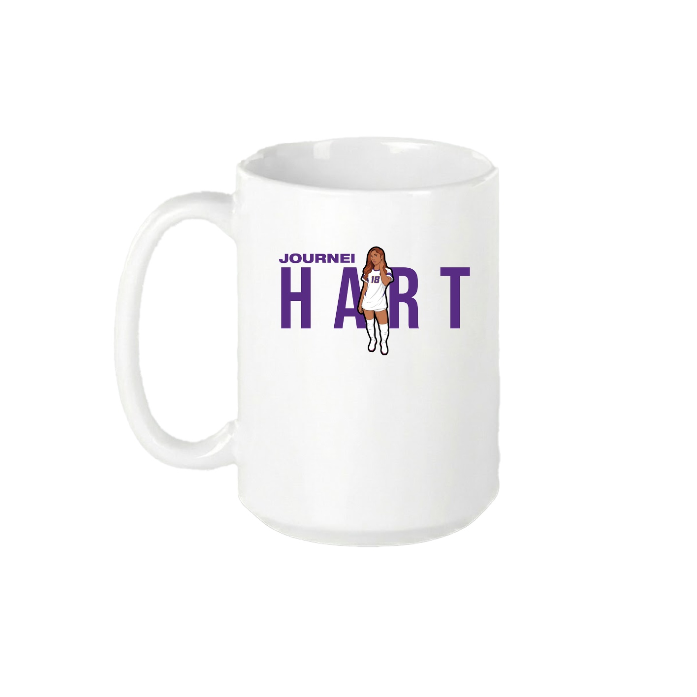 15oz Coffee Mug — Player Name in White