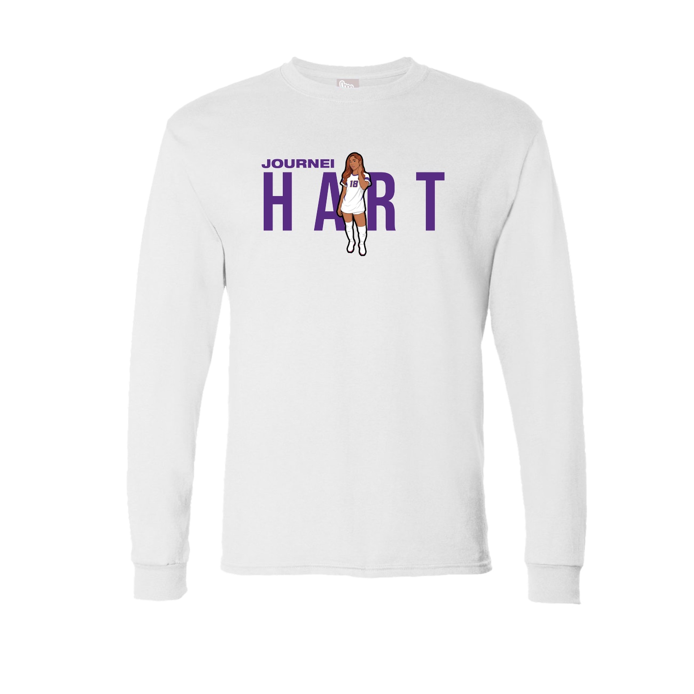 Long Sleeve Tee — Player Name in White
