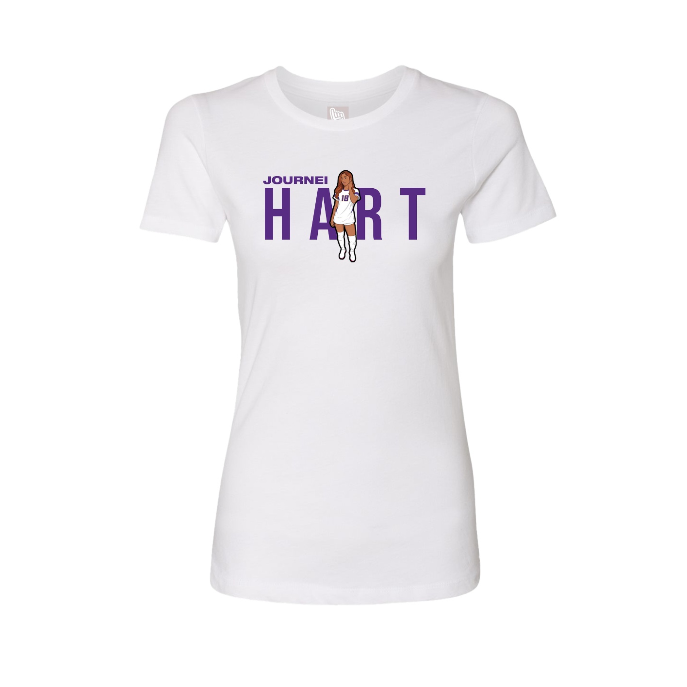 Fitted Women's Tee — Player Name in White