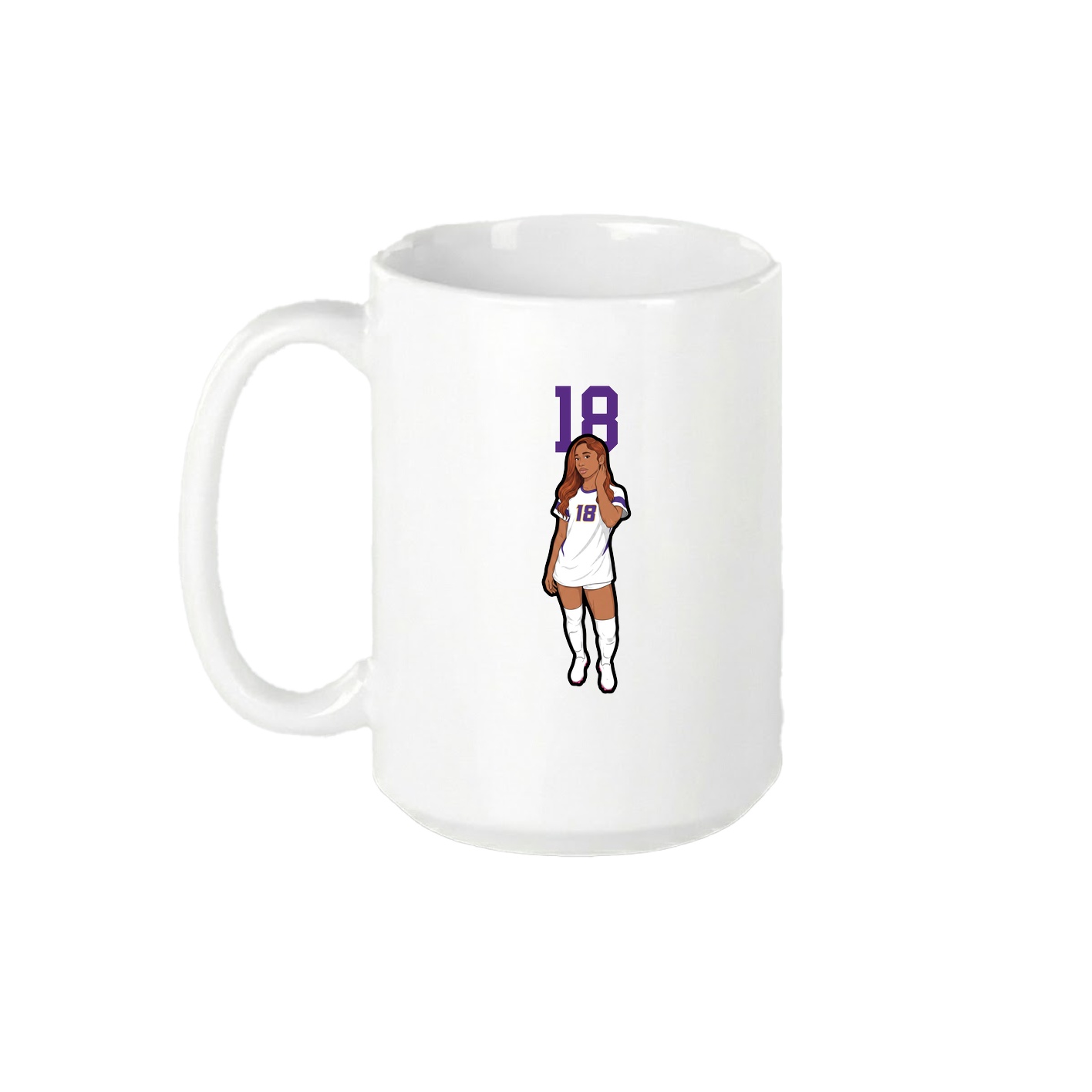15oz Coffee Mug — Number Top in White