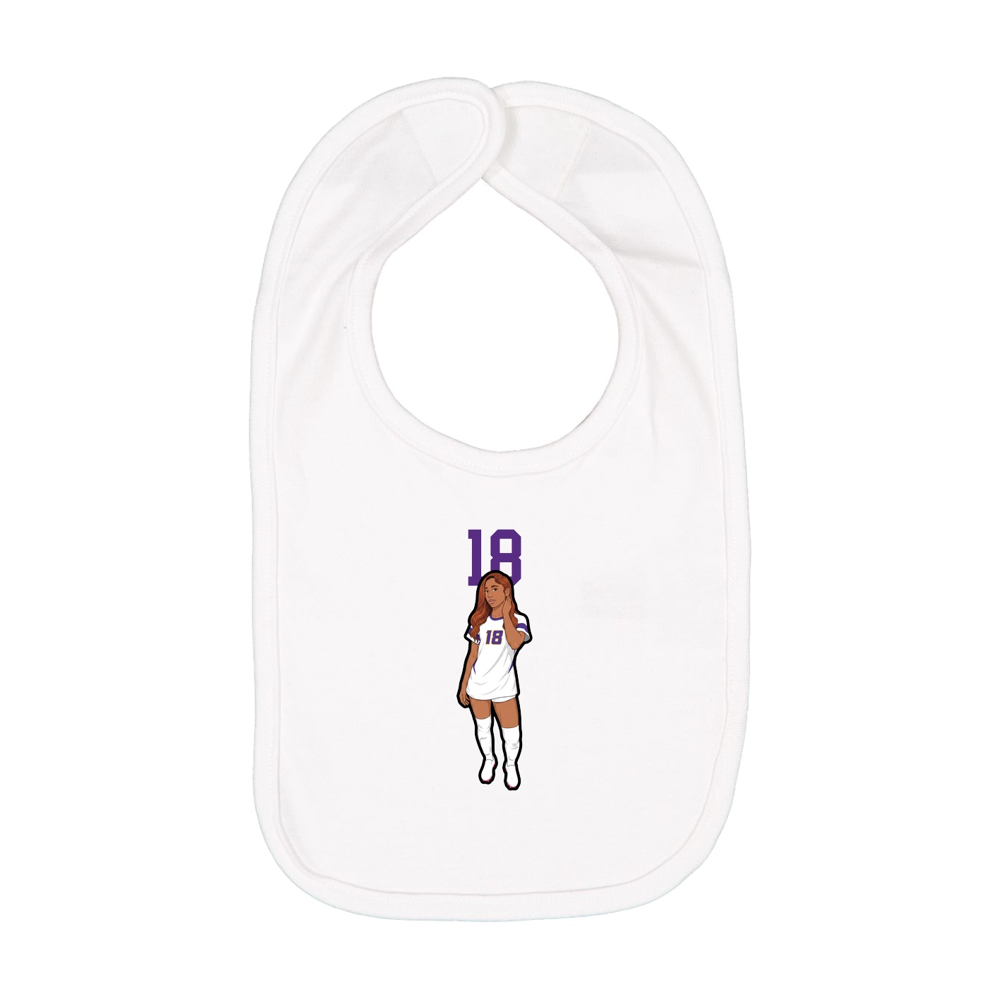 Infant Bib — Number Top in White